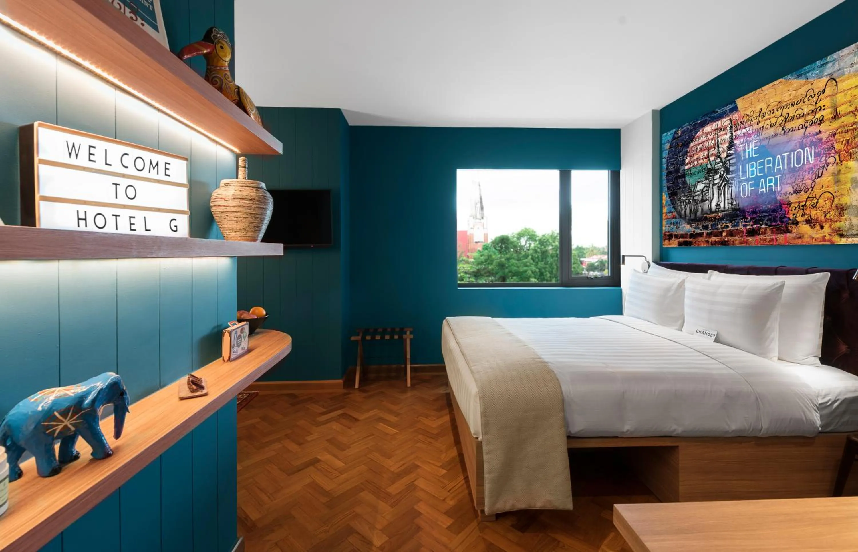 View (from property/room), Bed in Hotel G Yangon