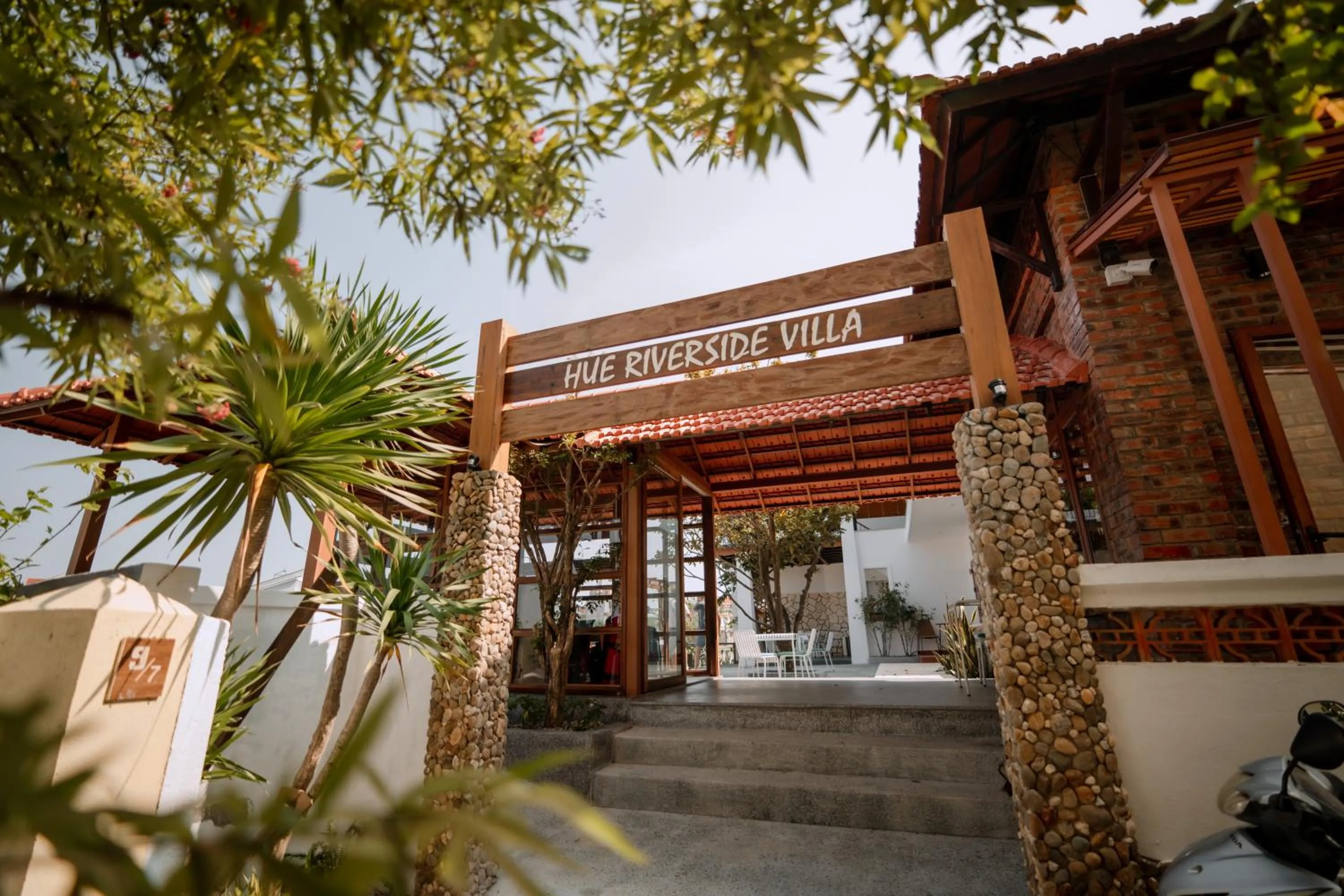Facade/entrance in Hue River Side Villa