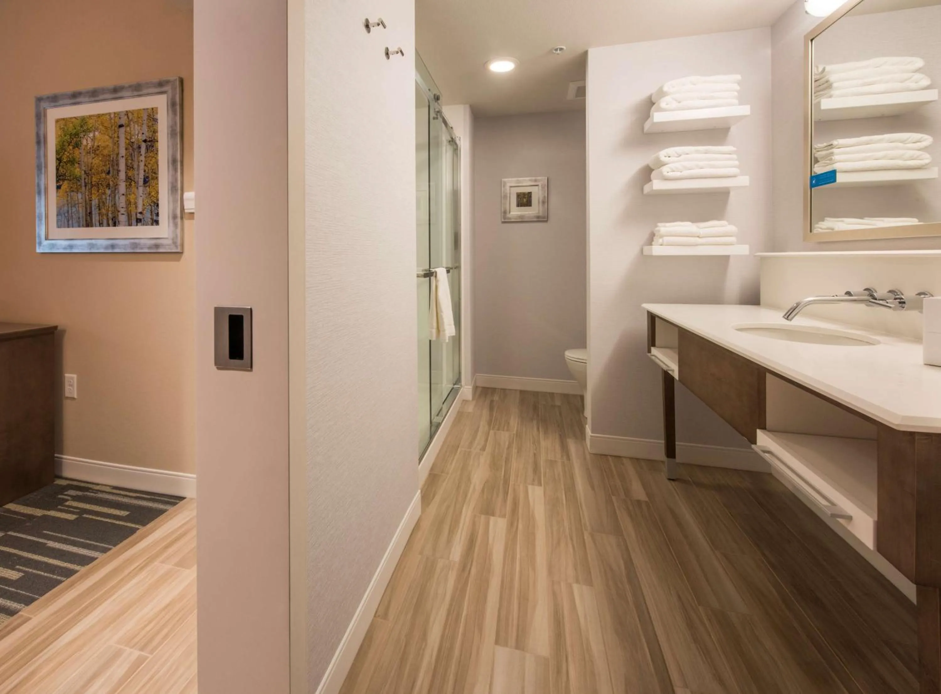 Bathroom, Bed in Hampton Inn & Suites Seattle/Redmond Wa