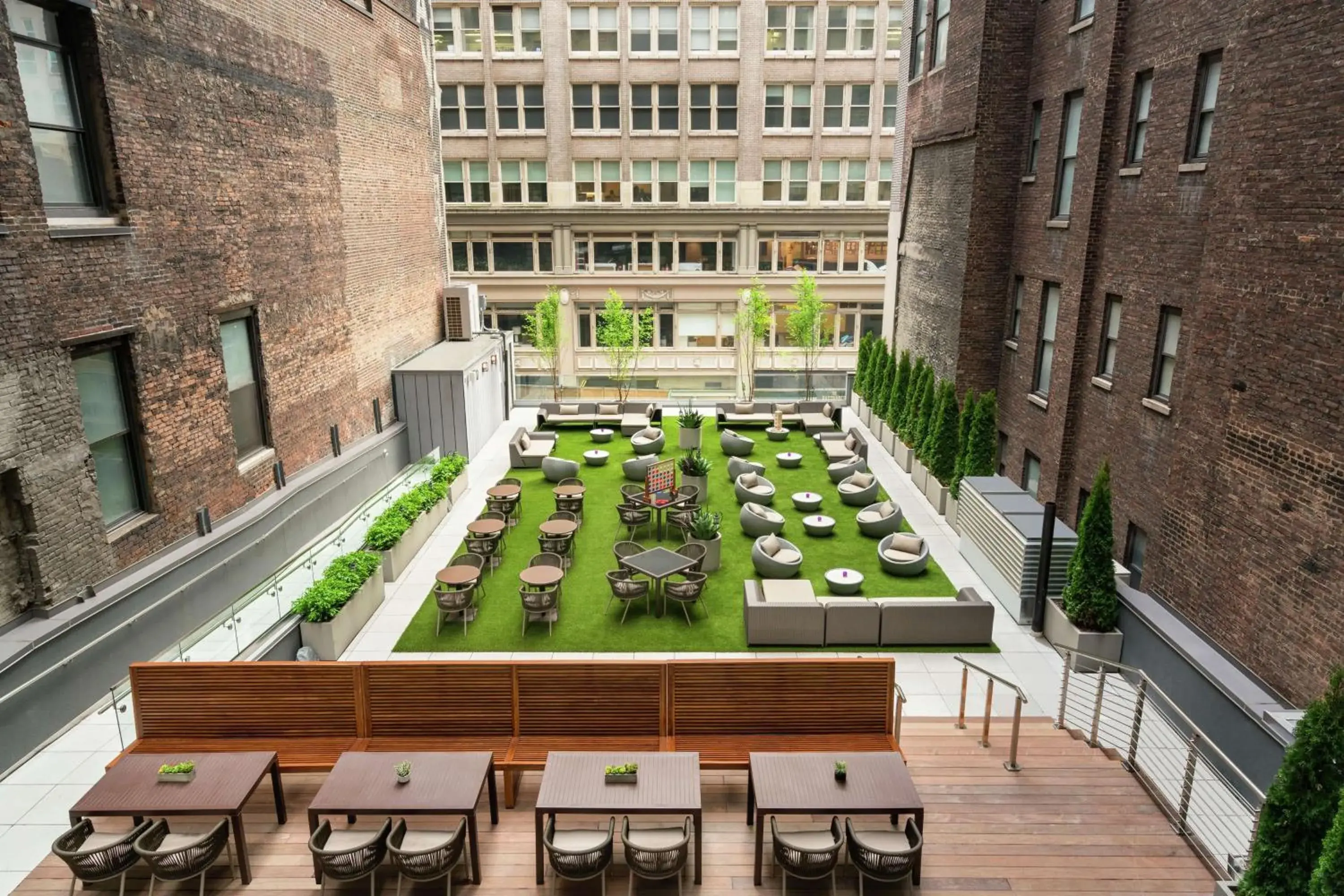 Inner courtyard view in Embassy Suites By Hilton New York Manhattan Times Square Inner courtyard view in Embassy Suites By Hilton New York Manhattan Times Square