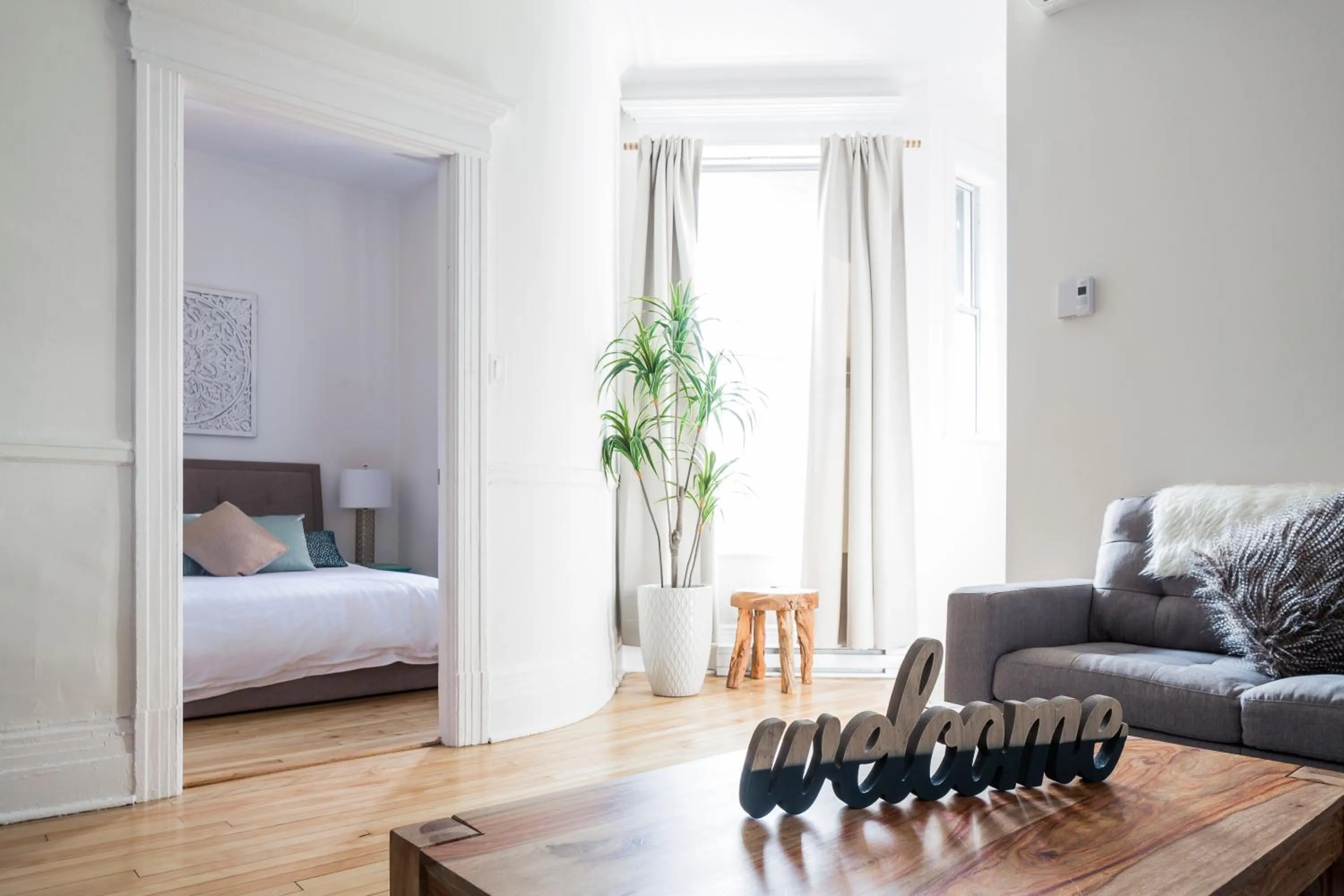 Spring, Bed in MTLVacationRentals -The Chic Laurier