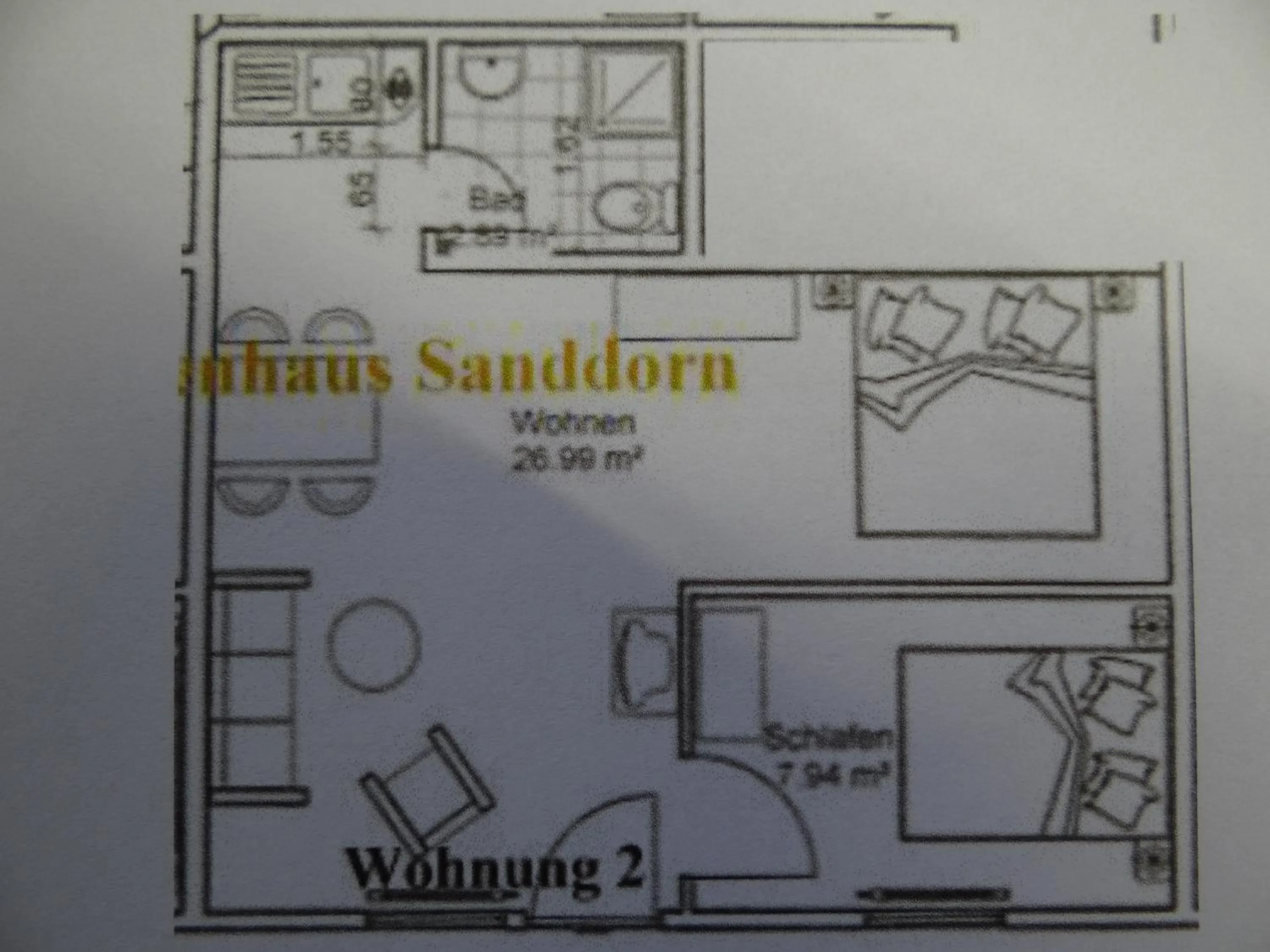 Floor plan in Bernstein Appartements