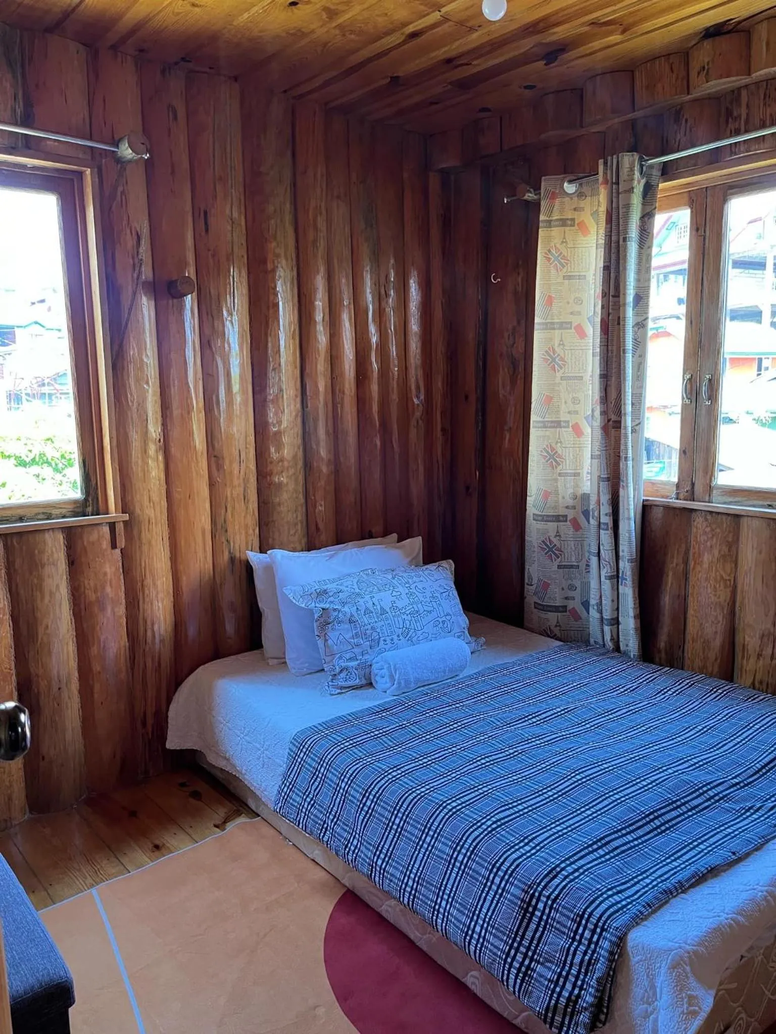 Bed in Agape Log Cabin