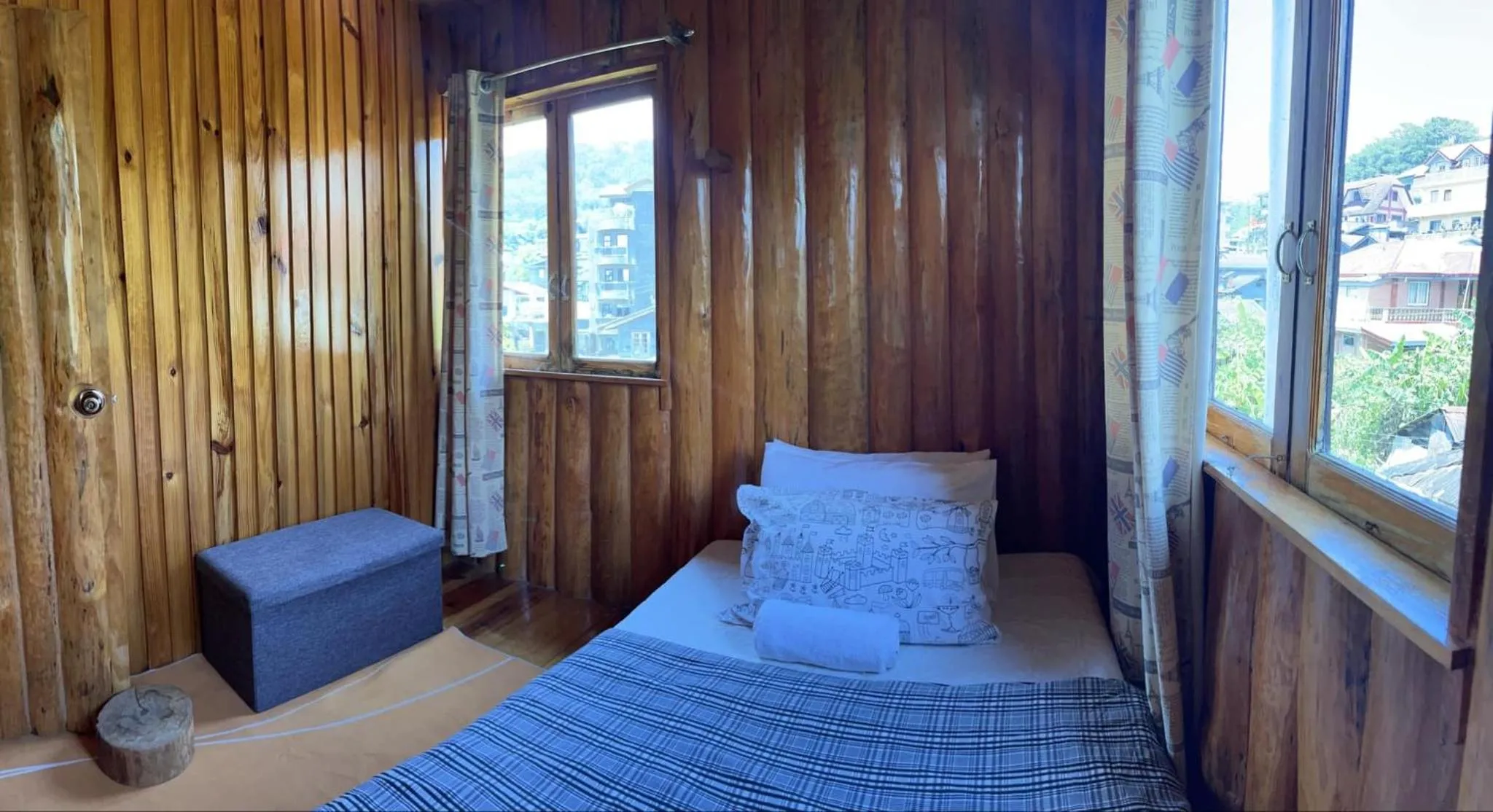 Bed in Agape Log Cabin