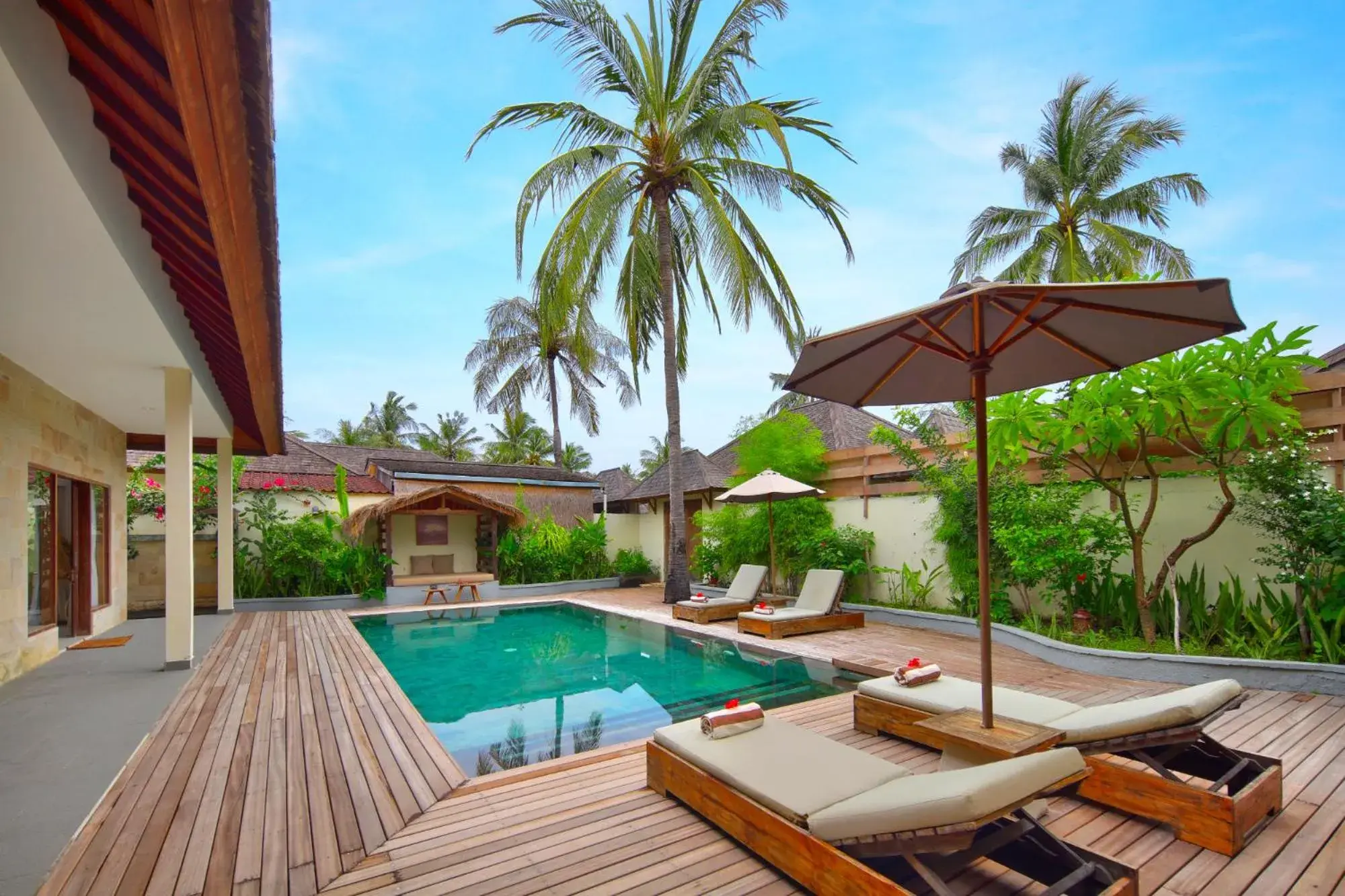 Pool view in Utara Villas Pool view in Utara Villas