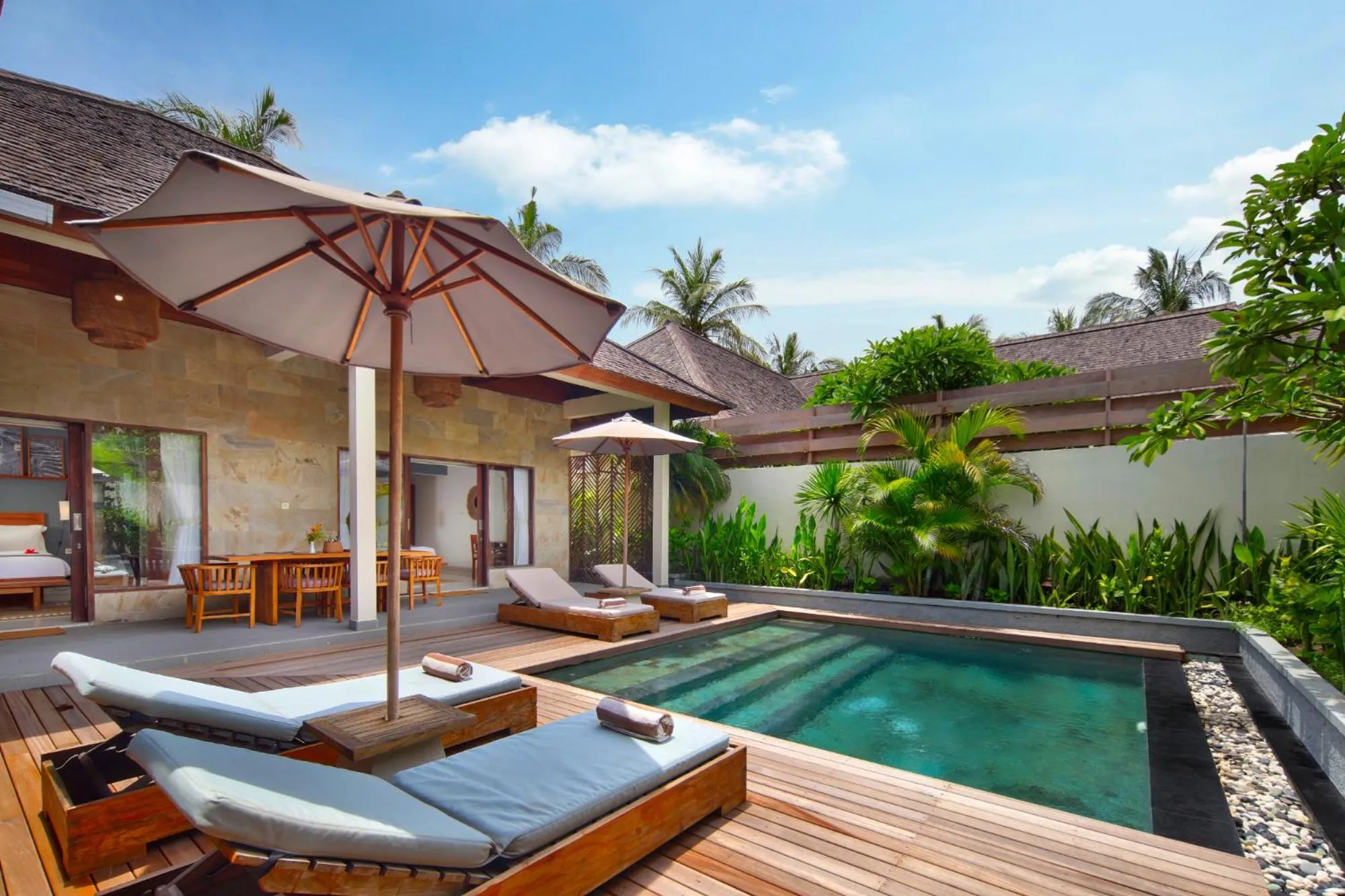 Pool view in Utara Villas