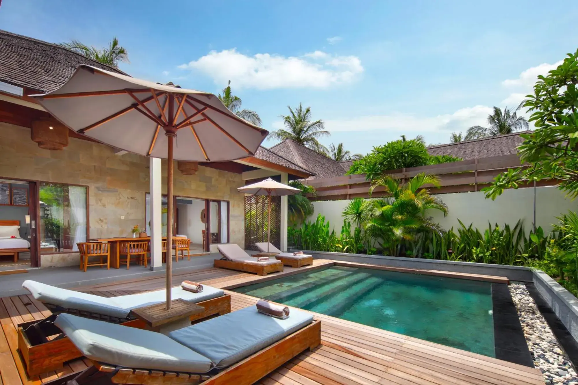 Pool view in Utara Villas Pool view in Utara Villas