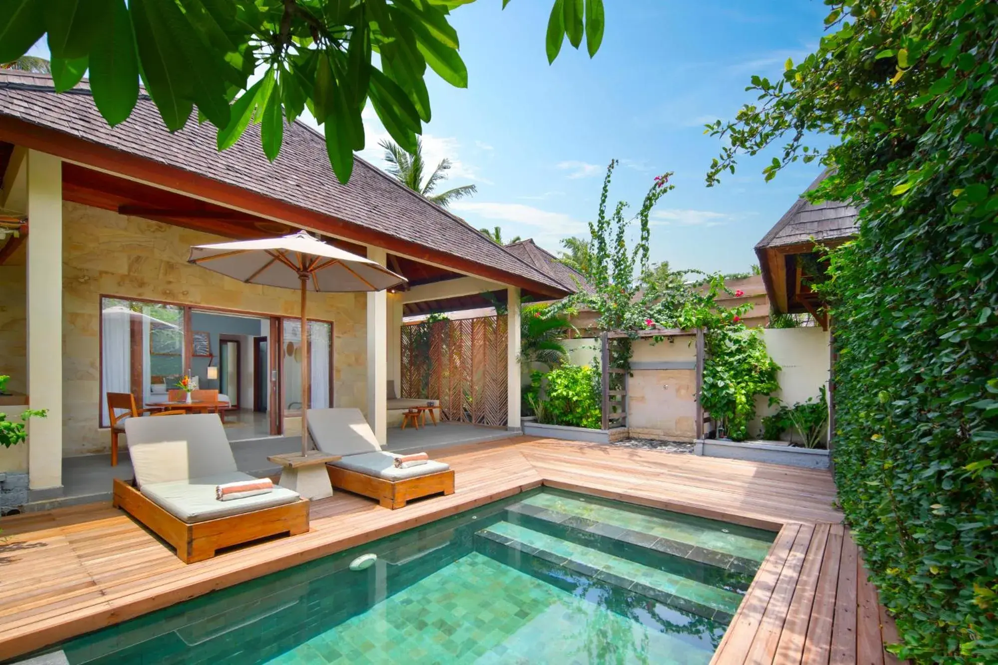 Pool view in Utara Villas Pool view in Utara Villas