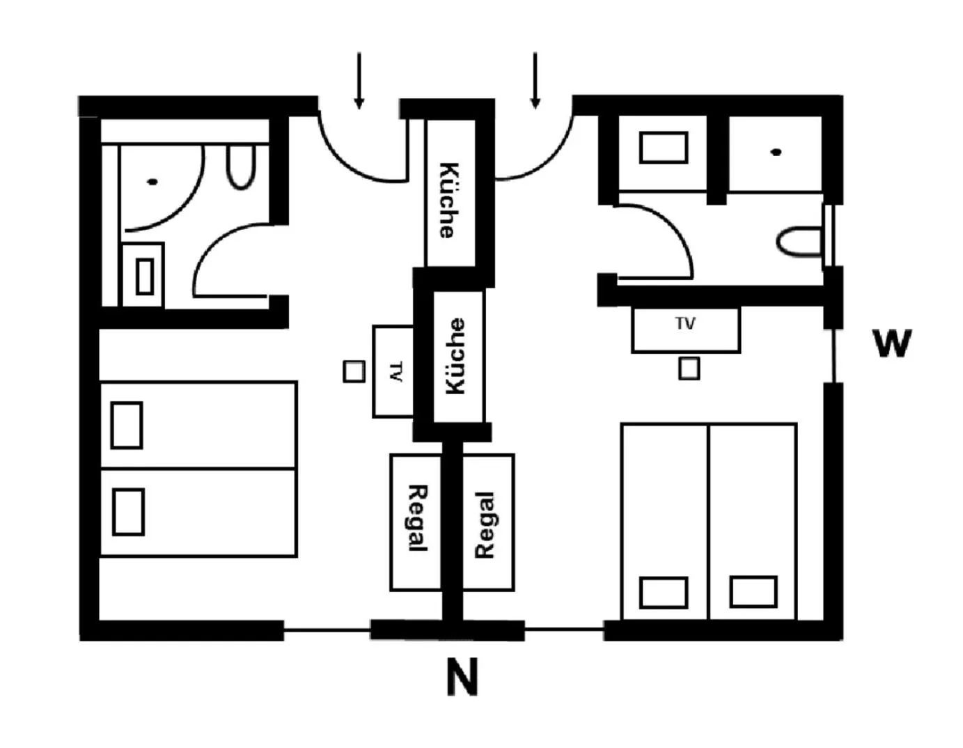 Floor plan in Design-Apartments by Ulrike Horster