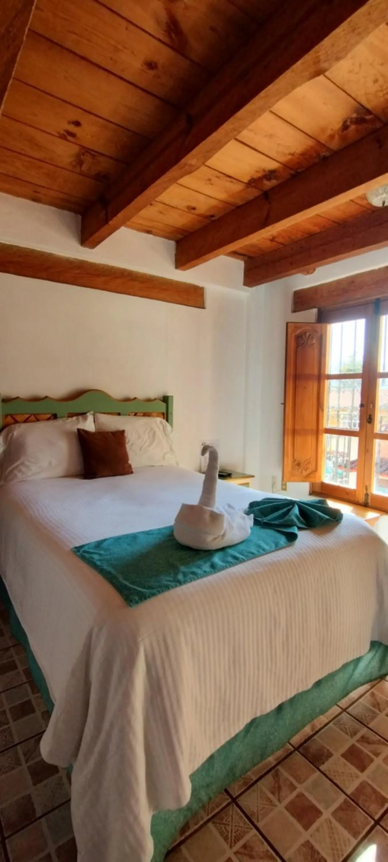 Bed in Hotel Tierra Maya