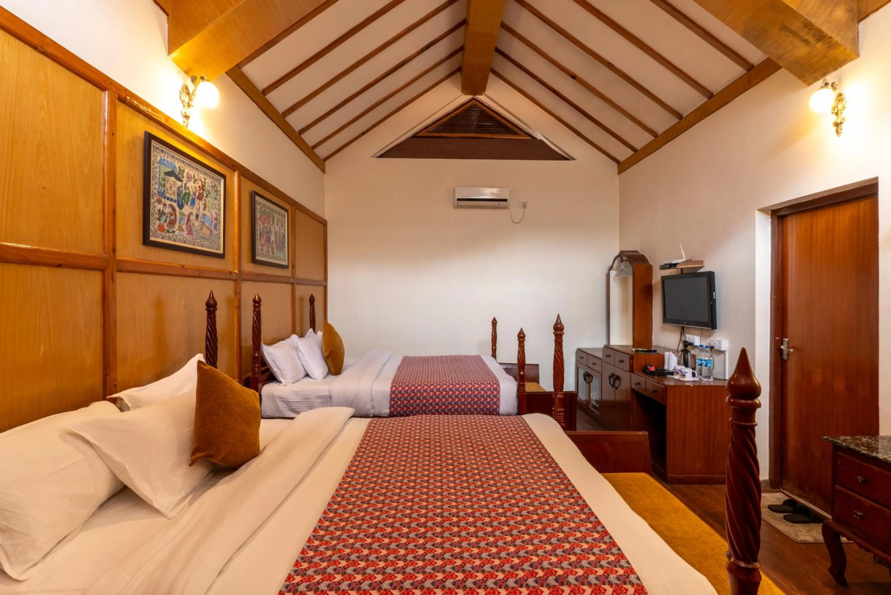 Bed in Lake View Resort