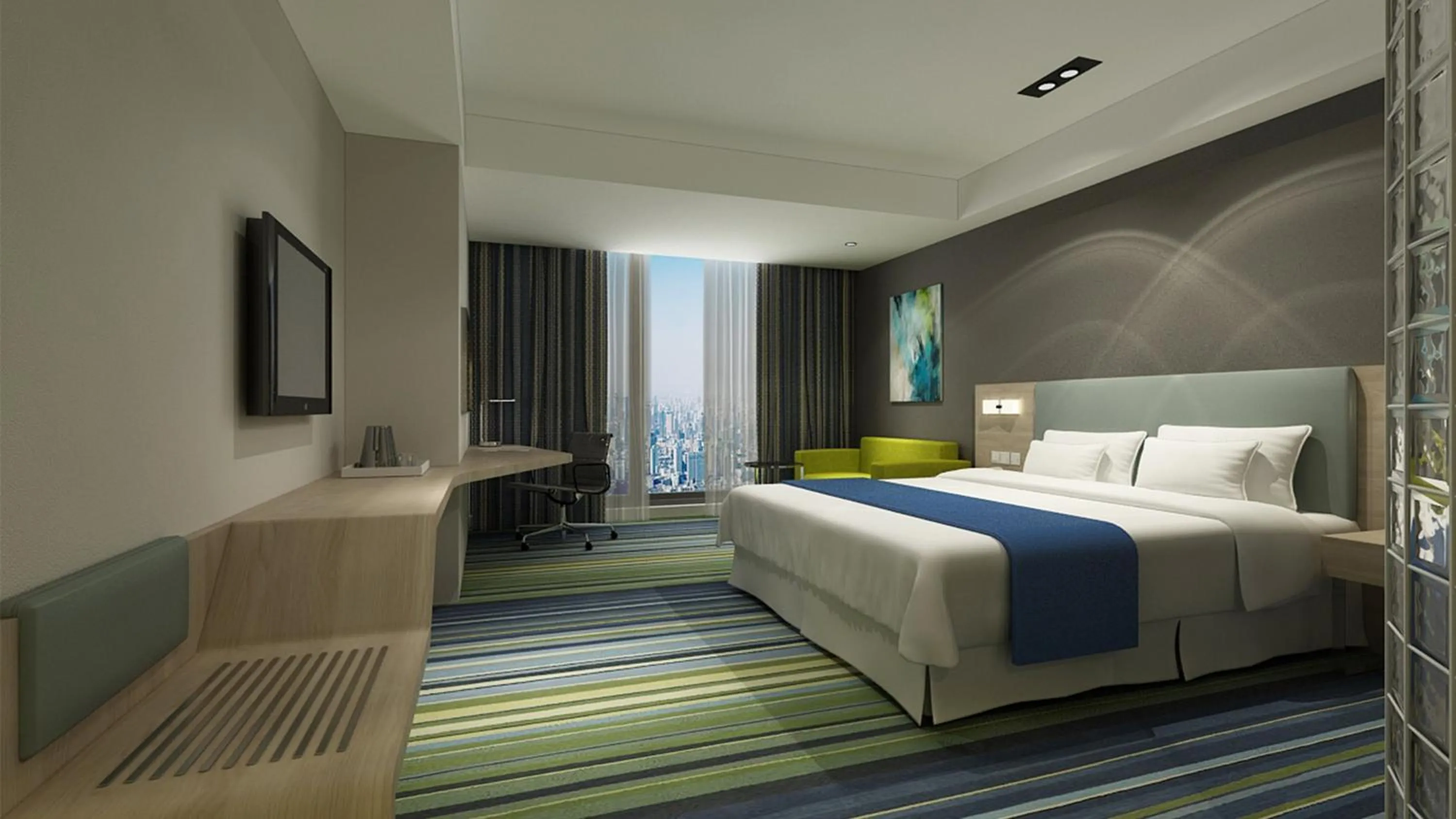 Photo of the whole room, Bed in Holiday Inn Express Yingkou Onelong Plaza by IHG