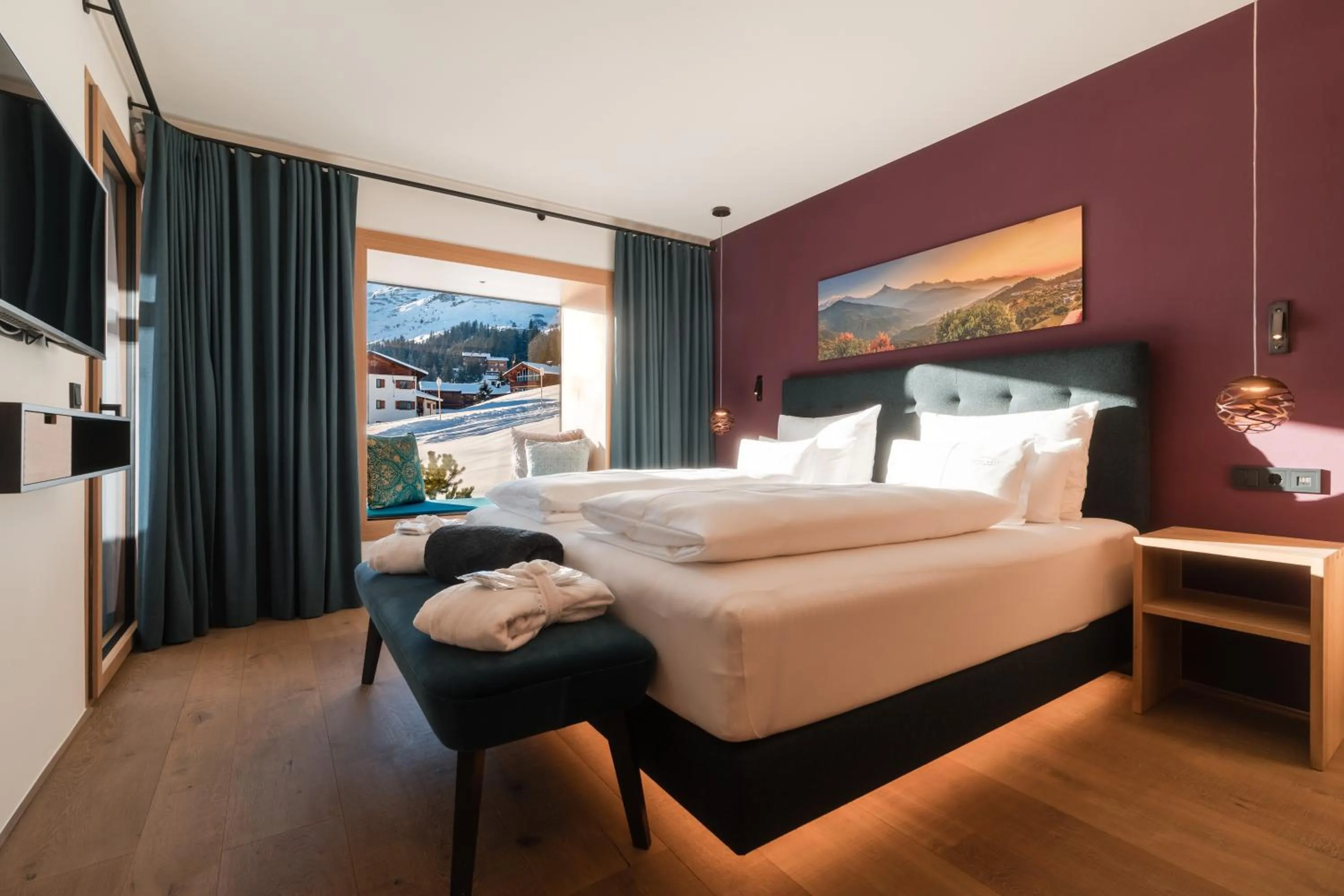 Winter, Bed in Chalet Hohe Welt - luxury apartments