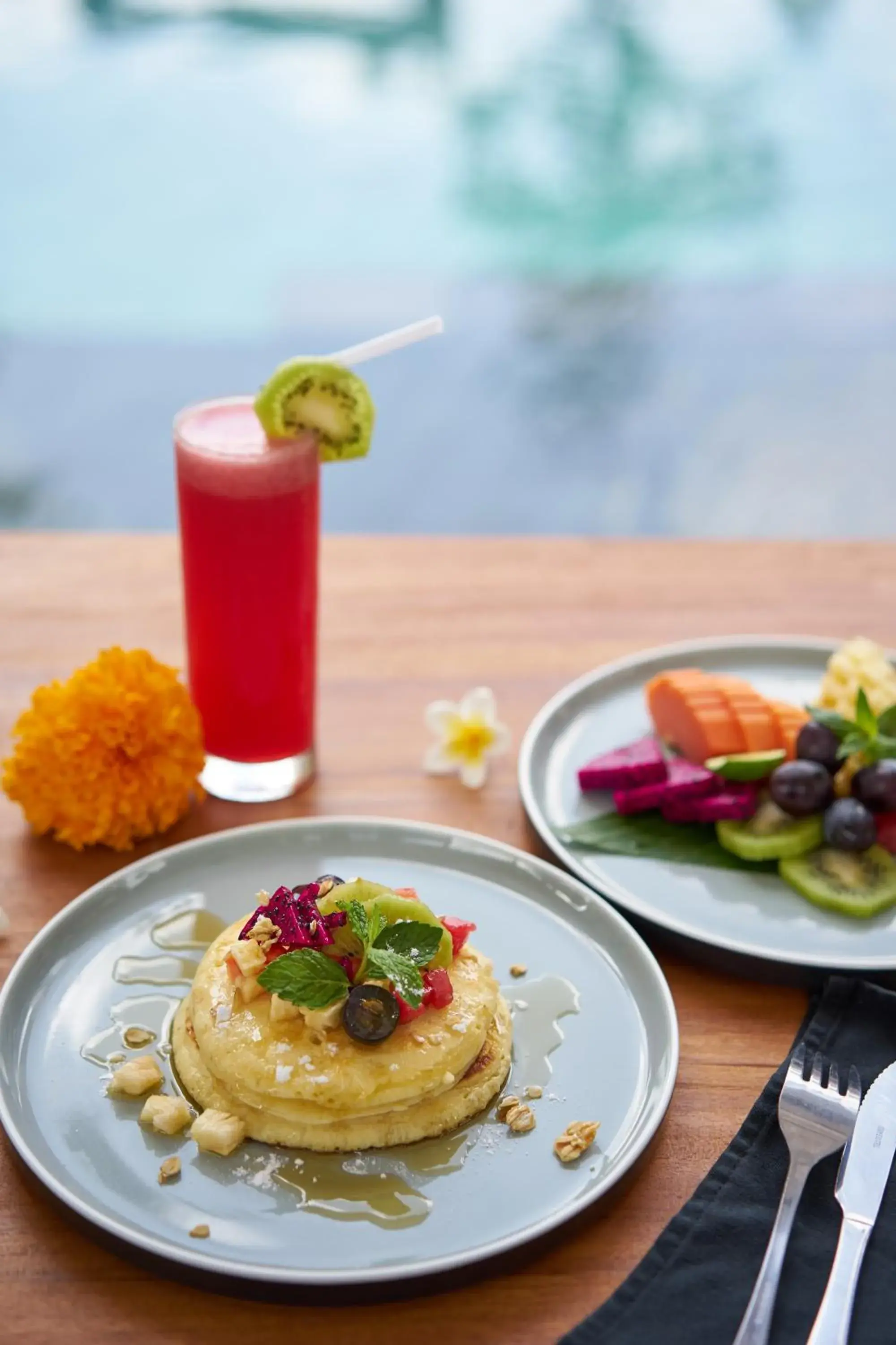 Pool view in Kubu Tropis Pool view in Kubu Tropis