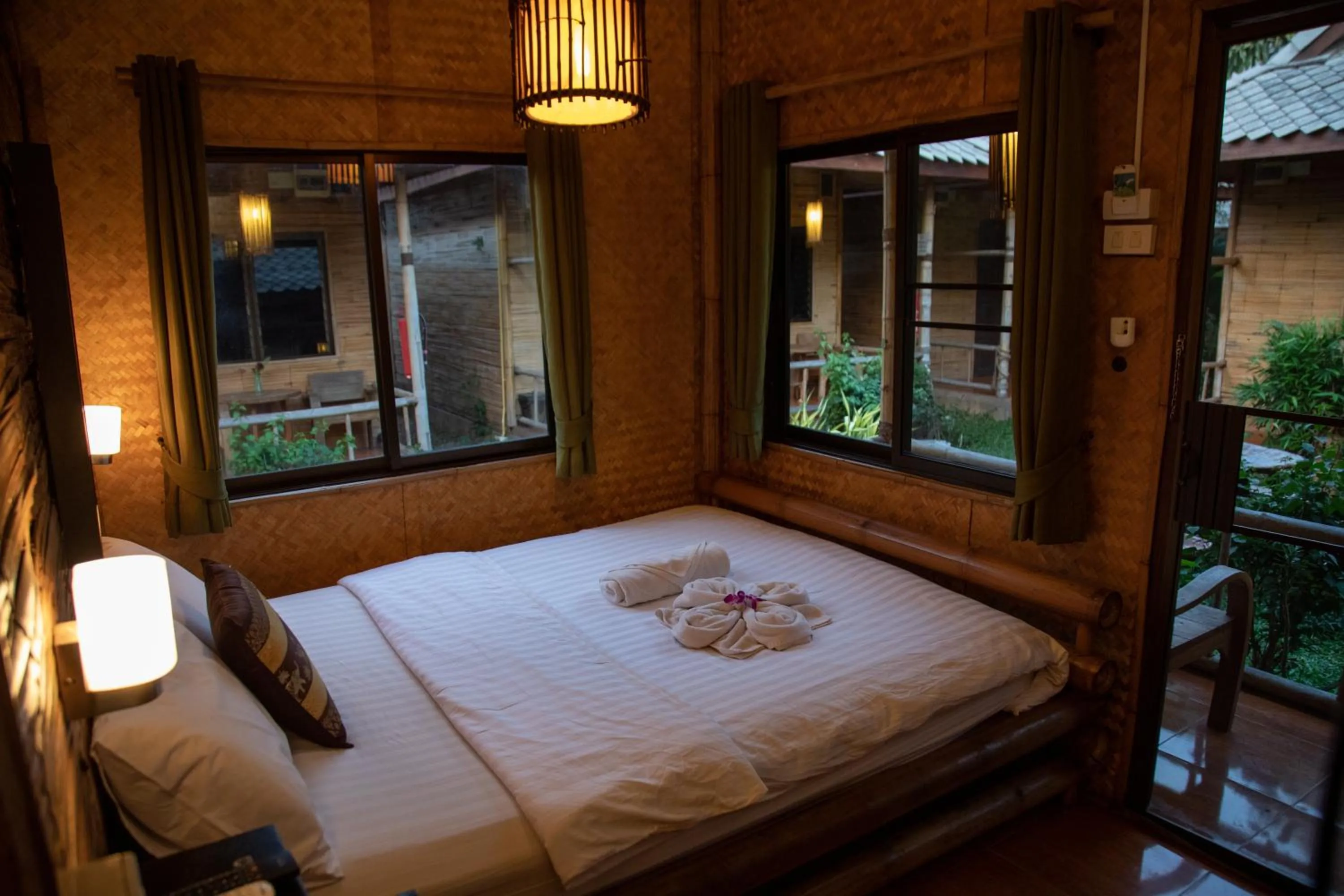 View (from property/room), Bed in Boutique Hotel & Restaurant, Jaidee Bamboo Huts