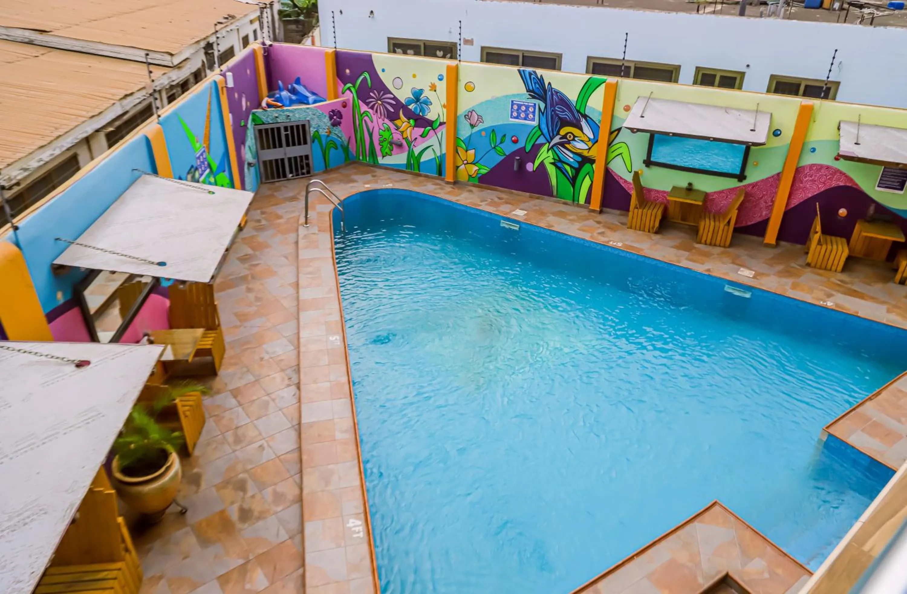 Pool view in Bays Lodge, Accra