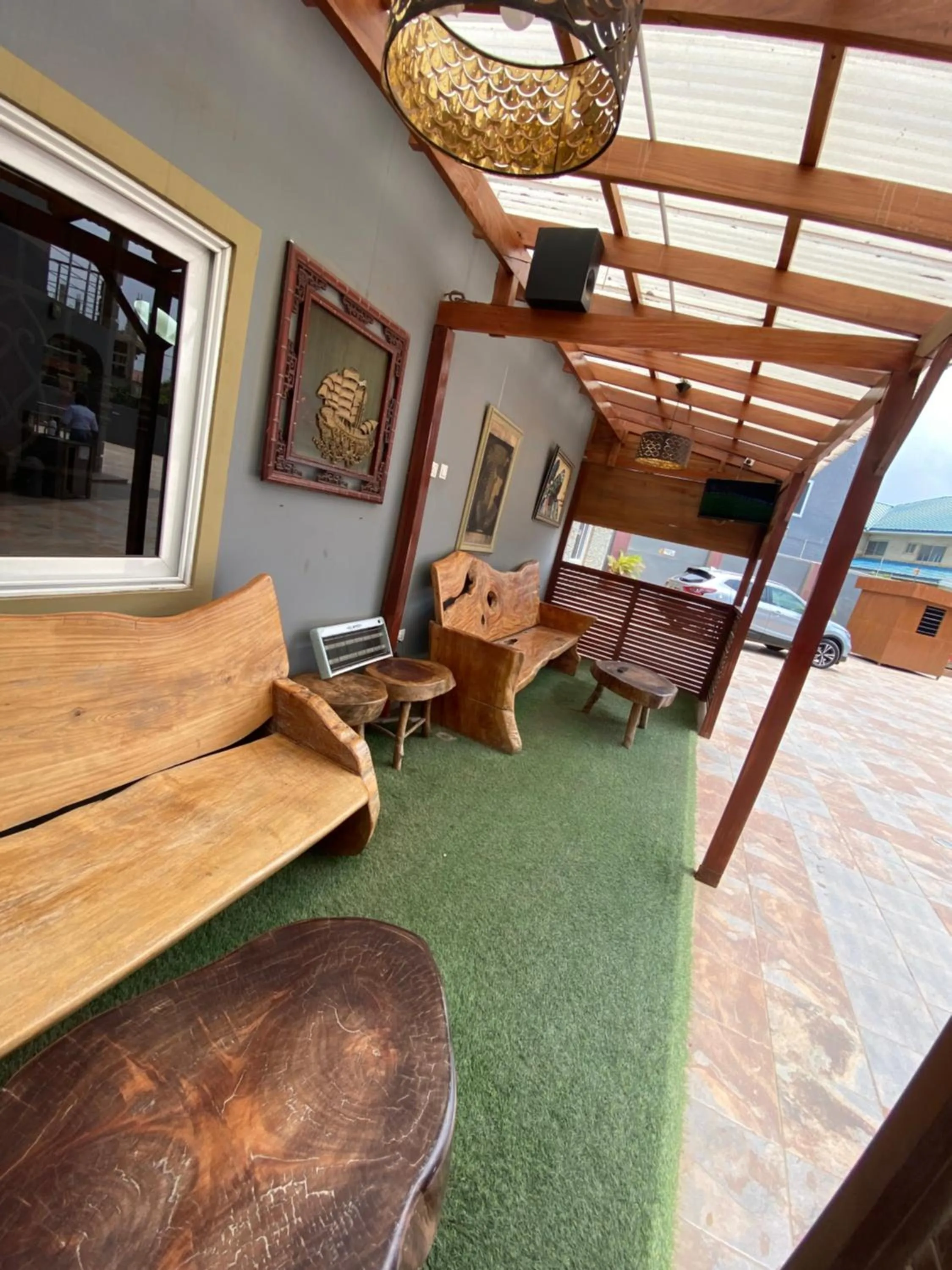 Seating area in Bays Lodge, Accra