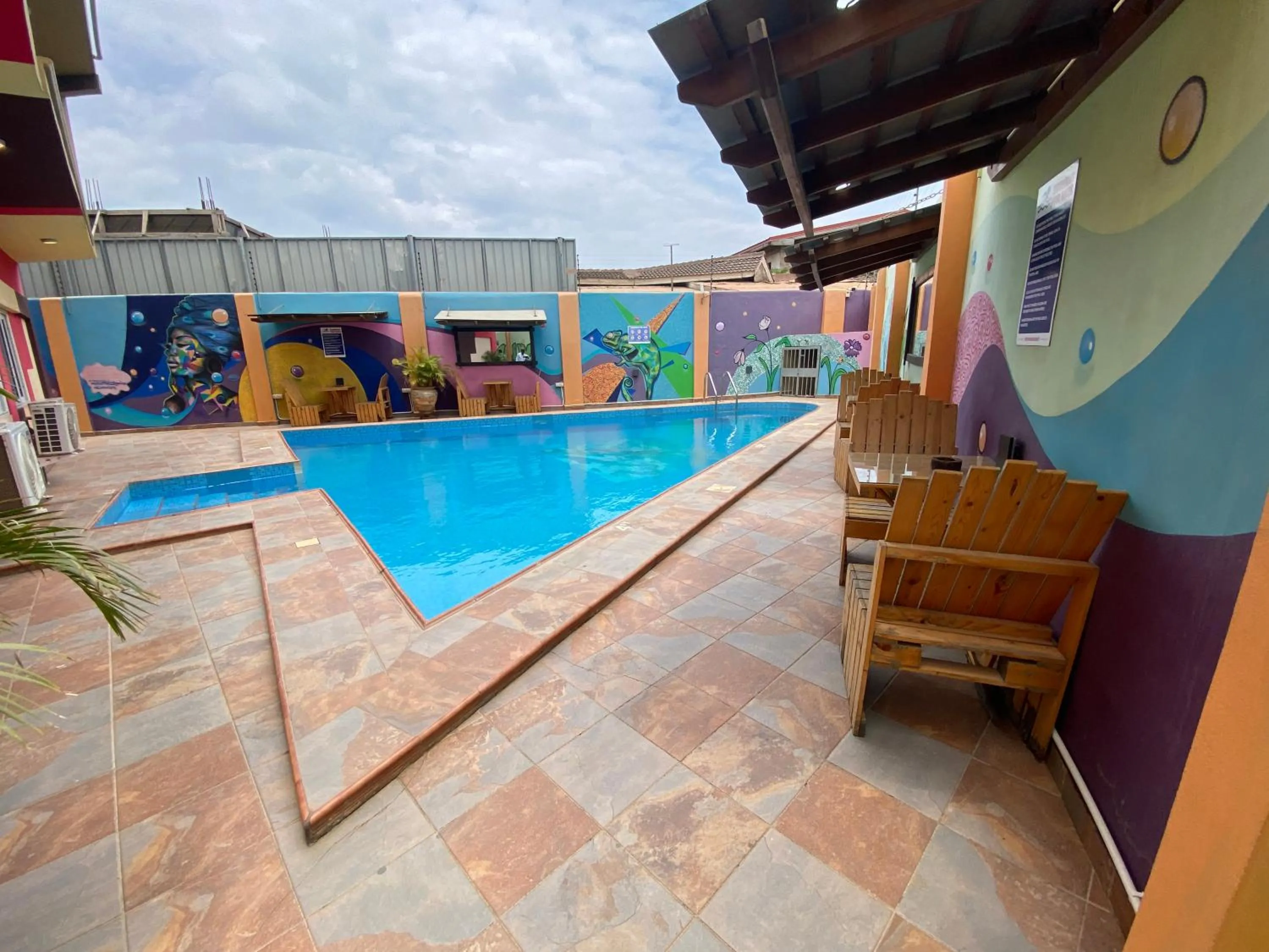 Pool view in Bays Lodge, Accra