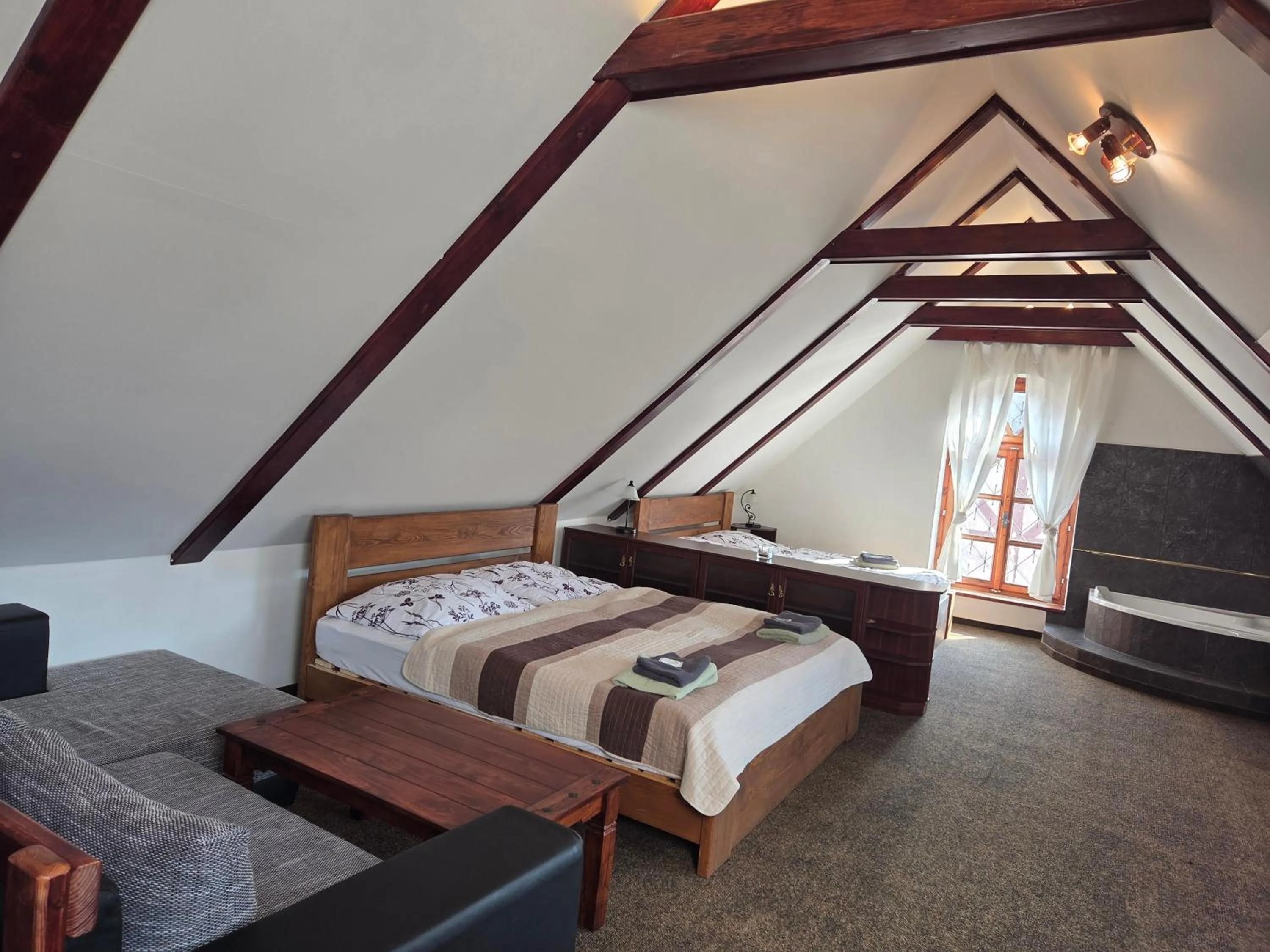 Suite with River View - Attic in Penzion - Restaurant U Zámku
