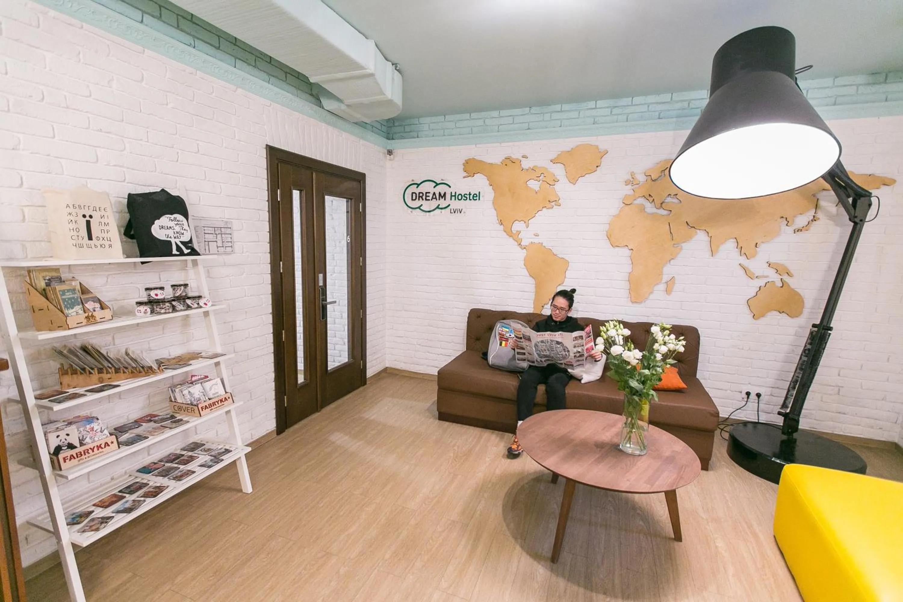 Communal lounge/ TV room in DREAM Hostel Lviv