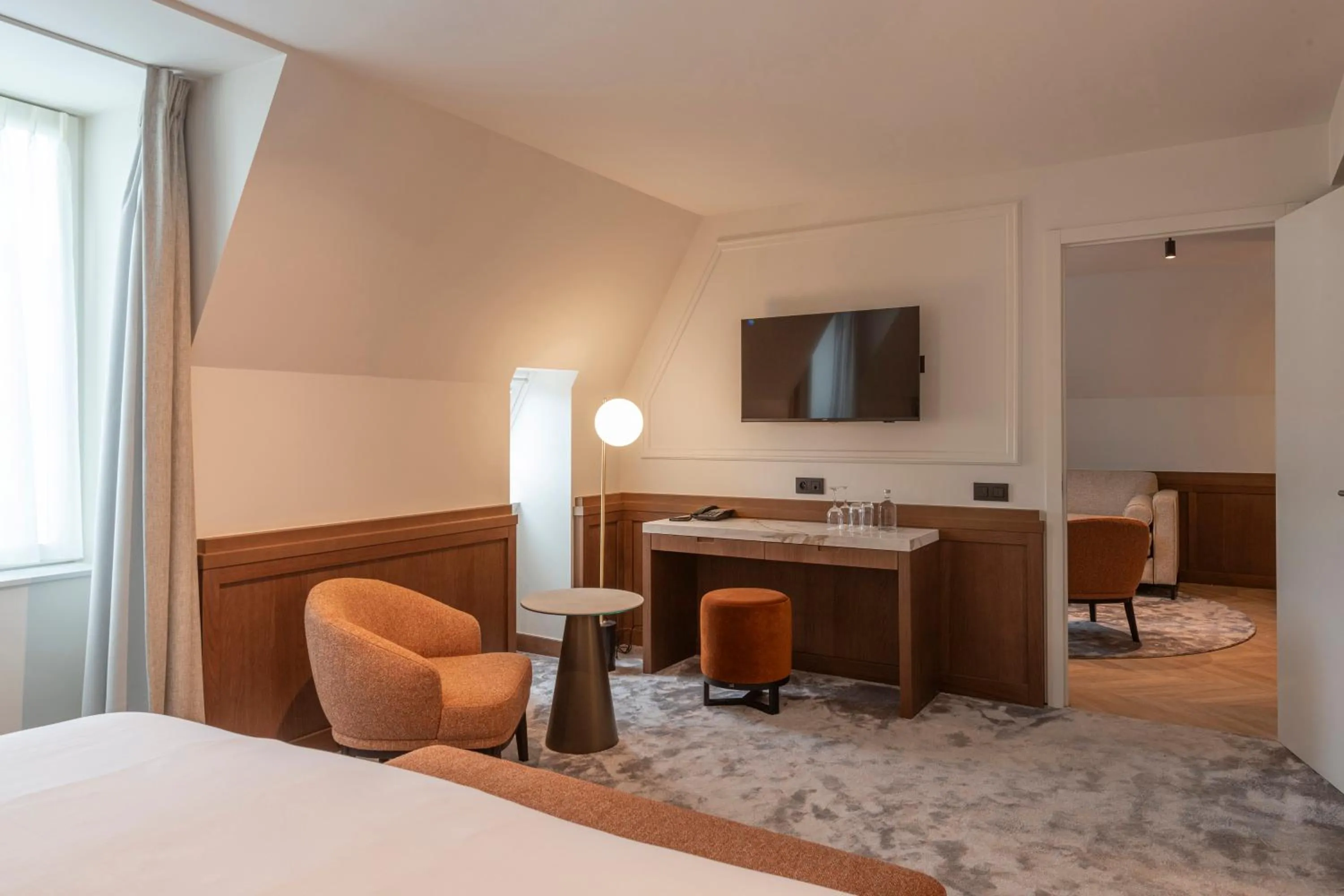 Bedroom, Bed in Dukes' Palace Brugge - by Dukes' Hotel Collection