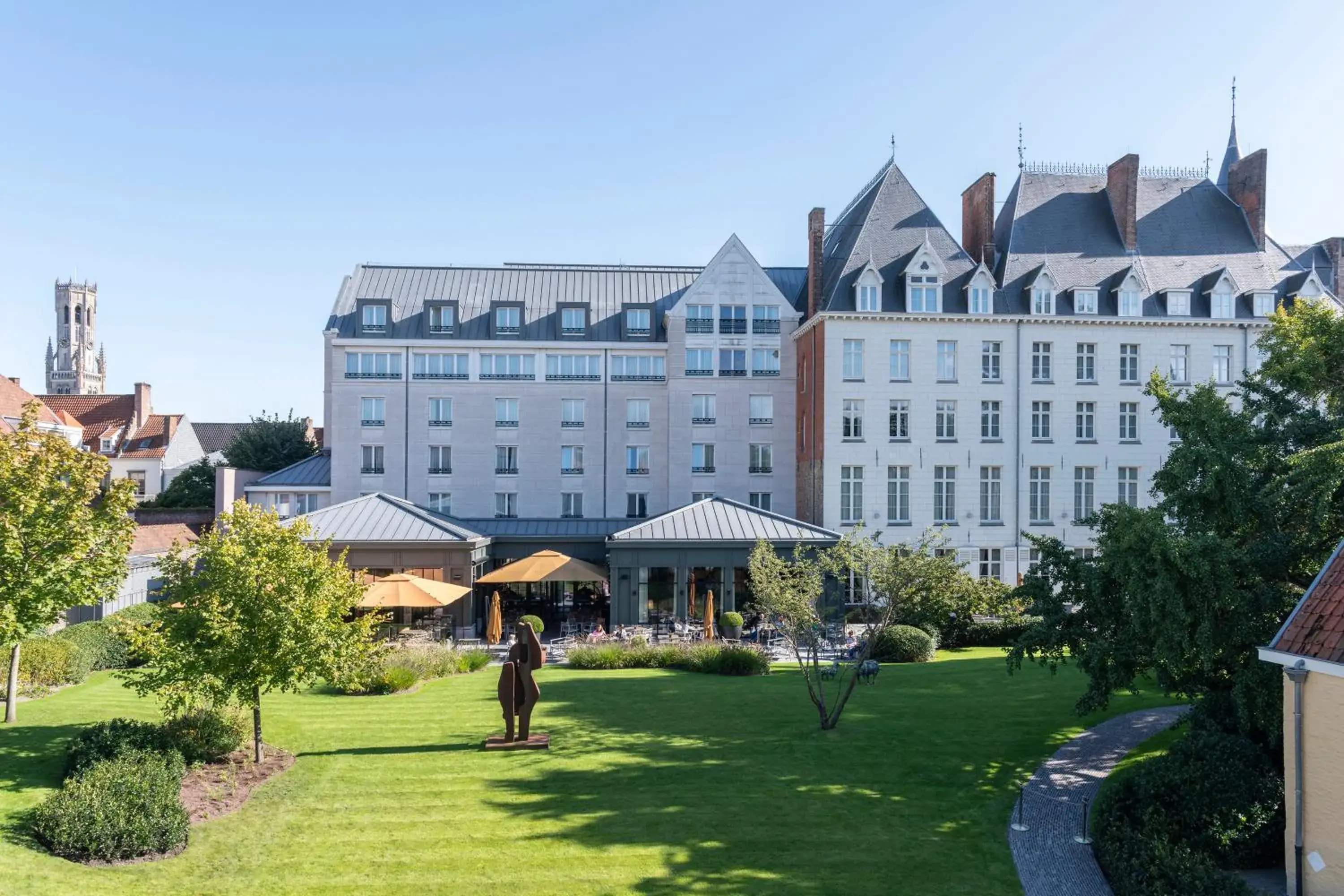 Garden view in Dukes' Palace Brugge - by Dukes' Hotel Collection Garden view in Dukes' Palace Brugge - by Dukes' Hotel Collection