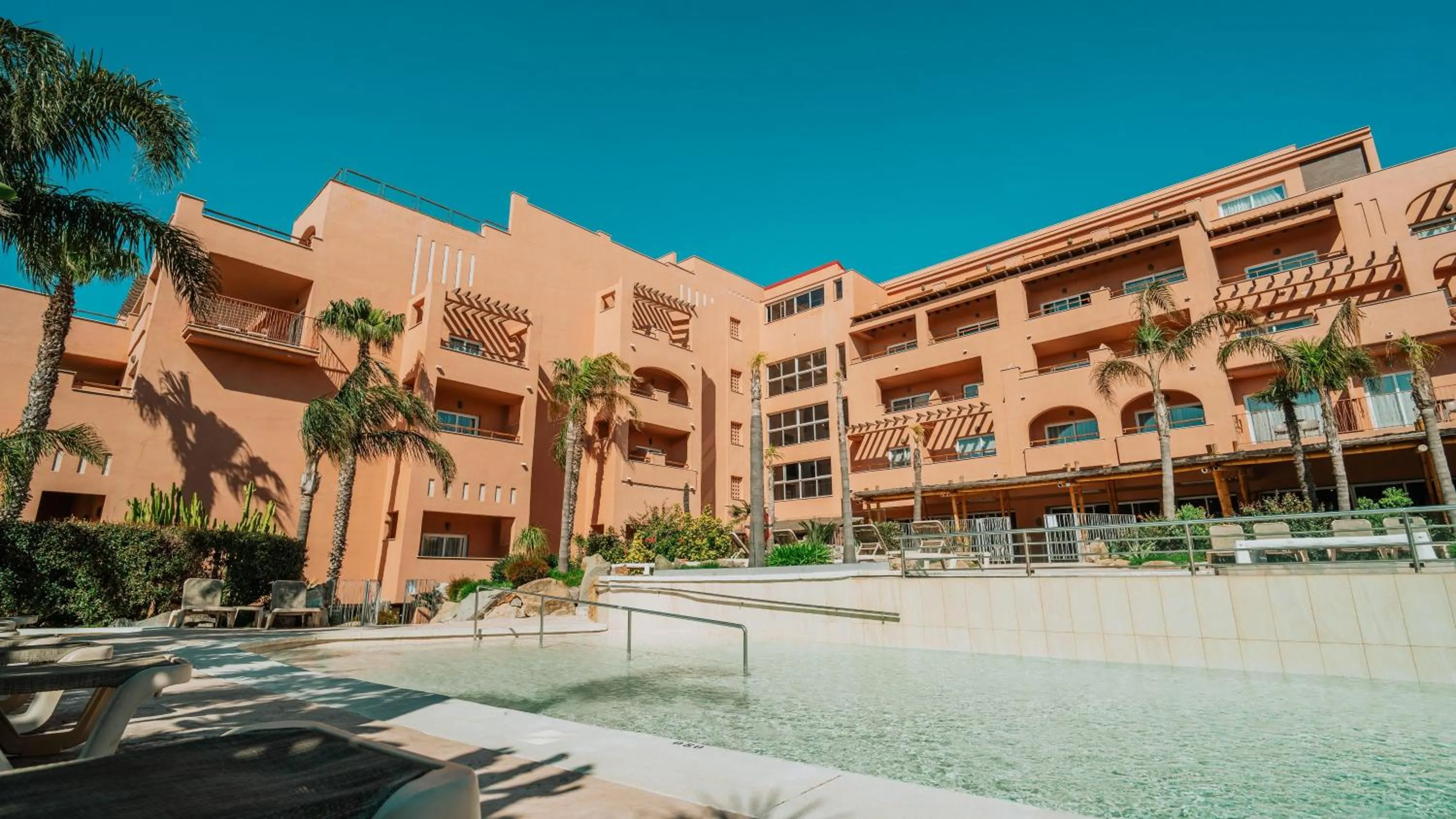 Pool view in Tarifa Lances by QHotels