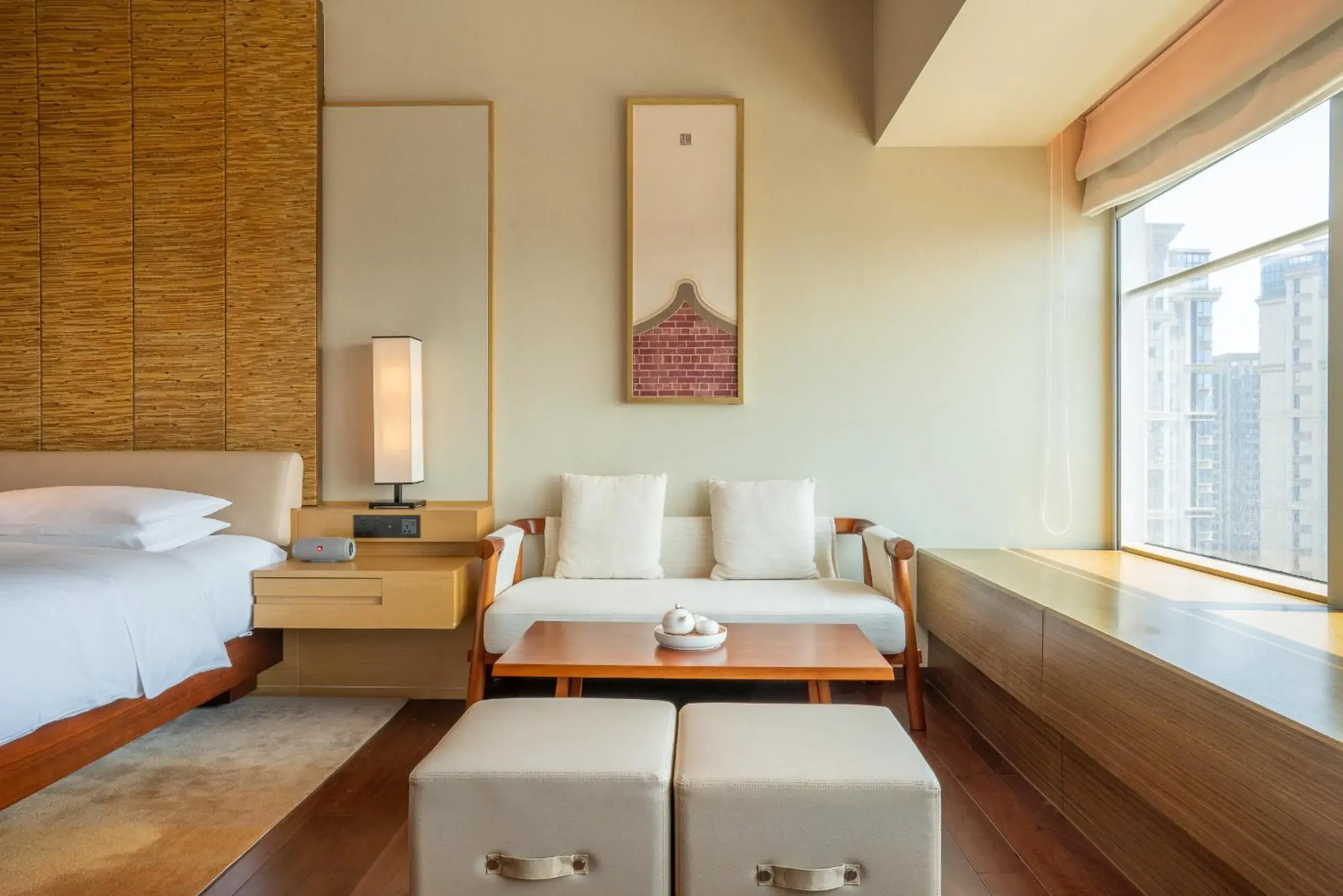 Coffee/tea facilities, Bed in Hyatt Regency Xiamen Wuyuanwan Coffee/tea facilities, Bed in Hyatt Regency Xiamen Wuyuanwan