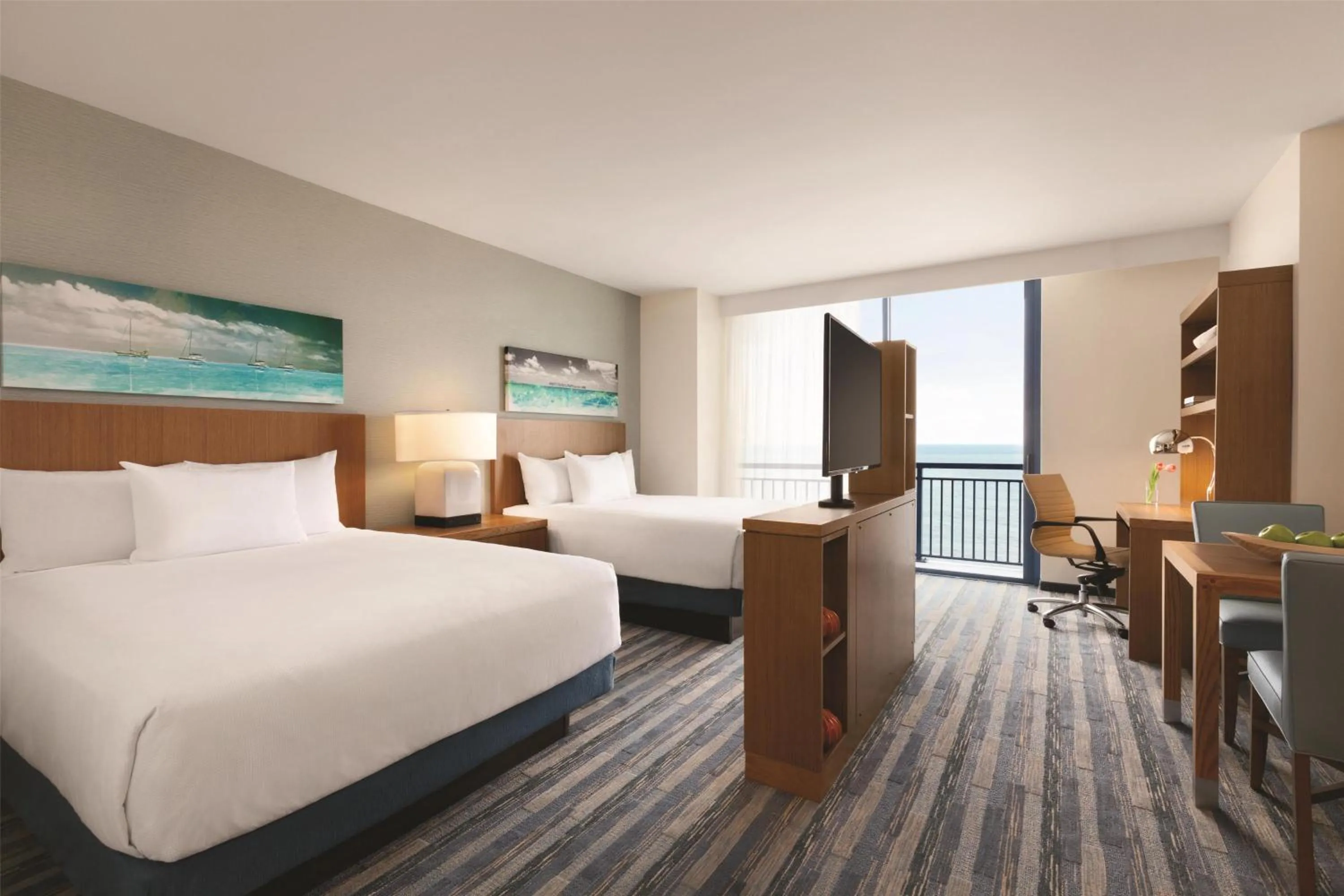 Bedroom, Bed in Hyatt House Virginia Beach / Oceanfront