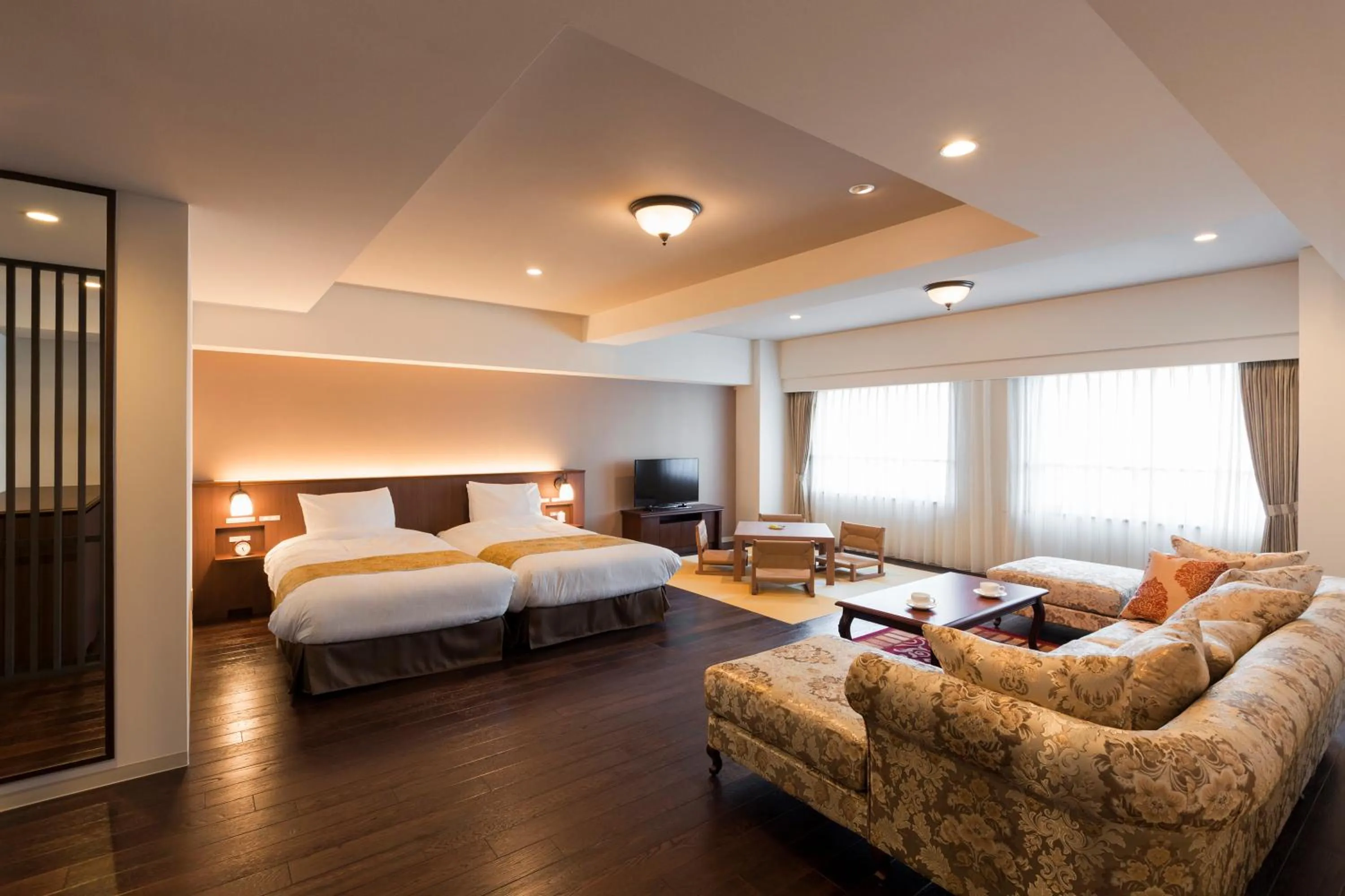 Photo of the whole room, Bed in HAKODATE Uminokaze