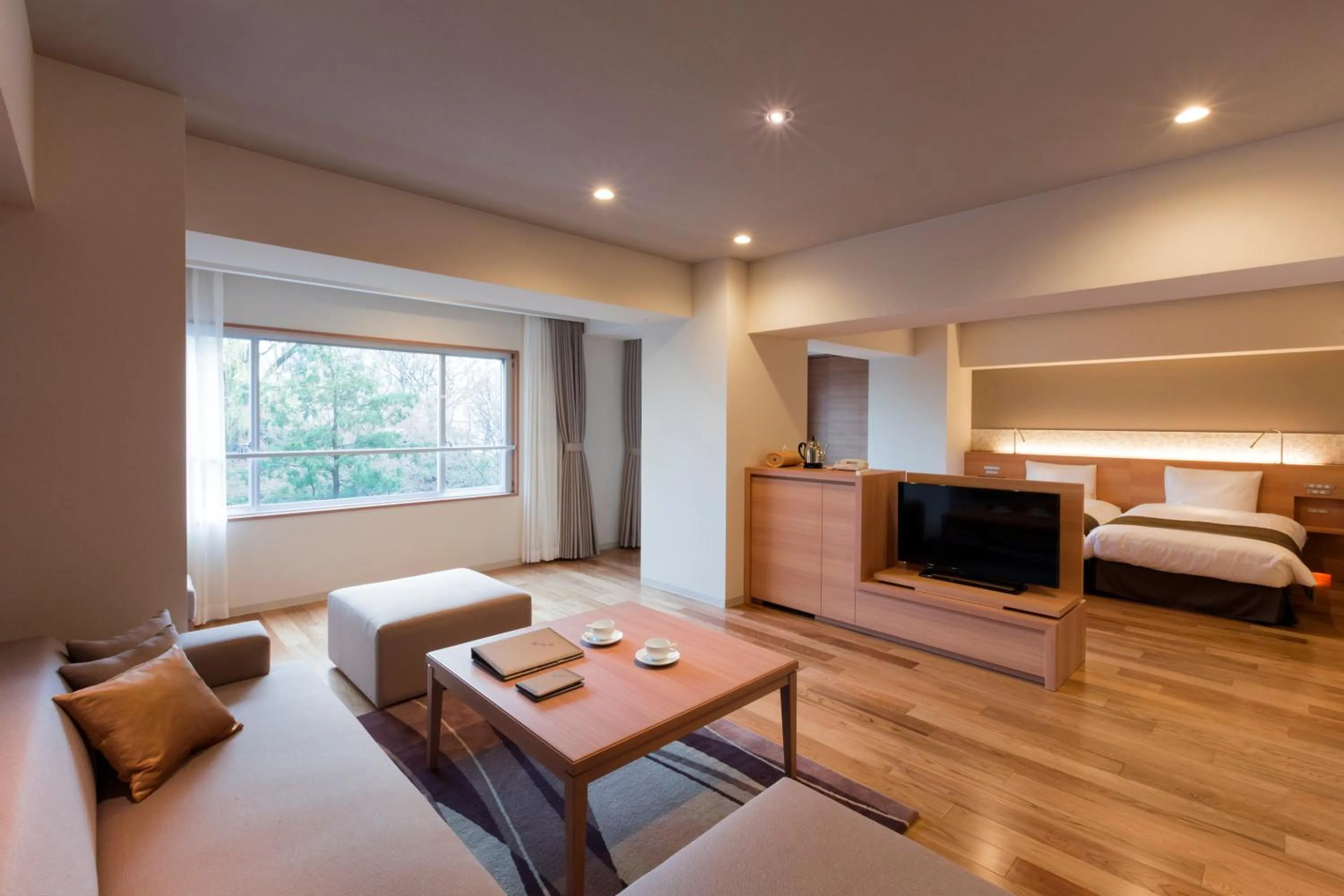 Photo of the whole room, Bed in HAKODATE Uminokaze