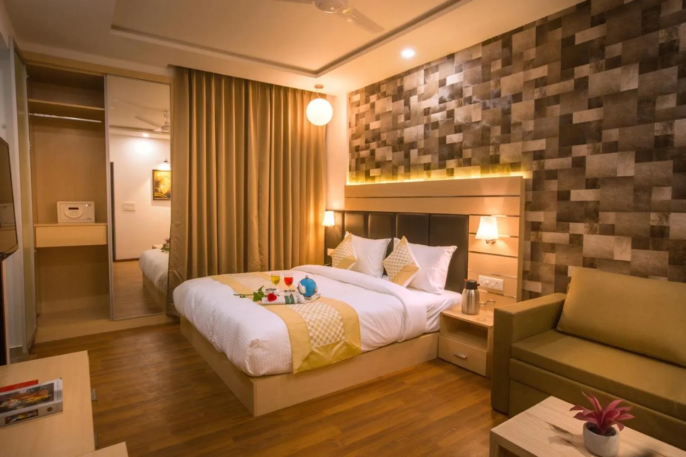 Photo of the whole room, Bed in Kadamb Spritual stay