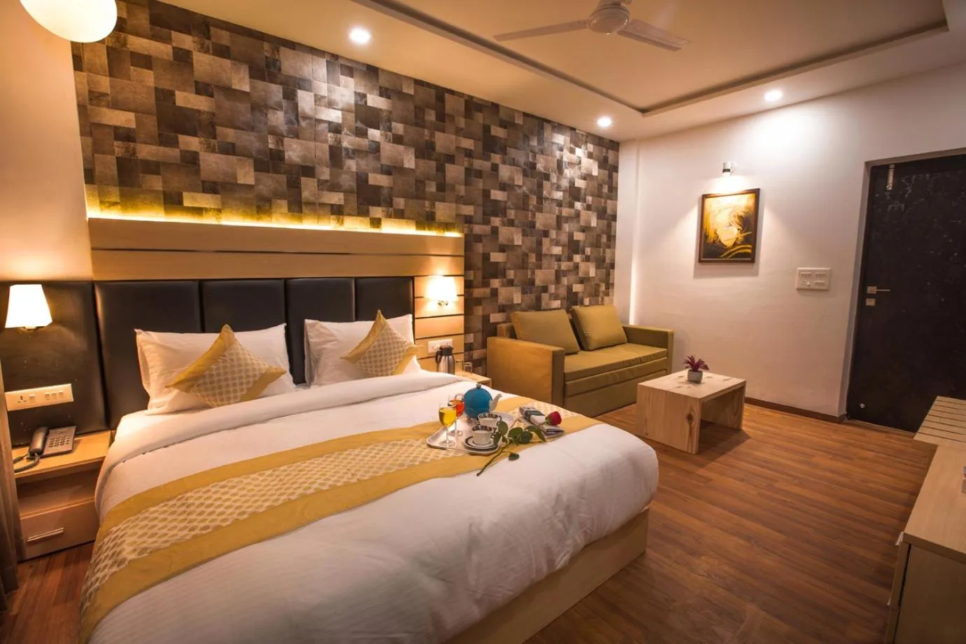 Photo of the whole room, Bed in Kadamb Spritual stay