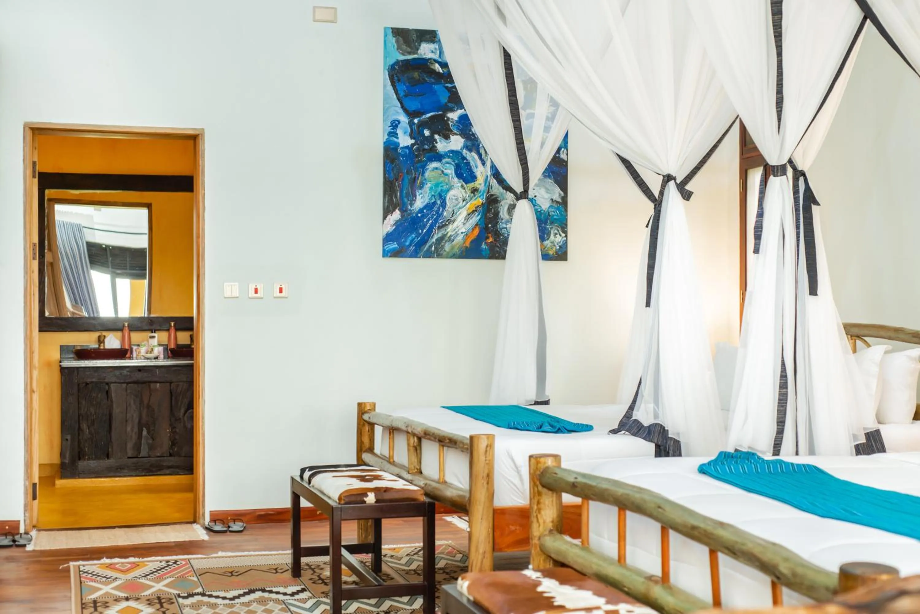 Bed in Buffalo Safari Lodge