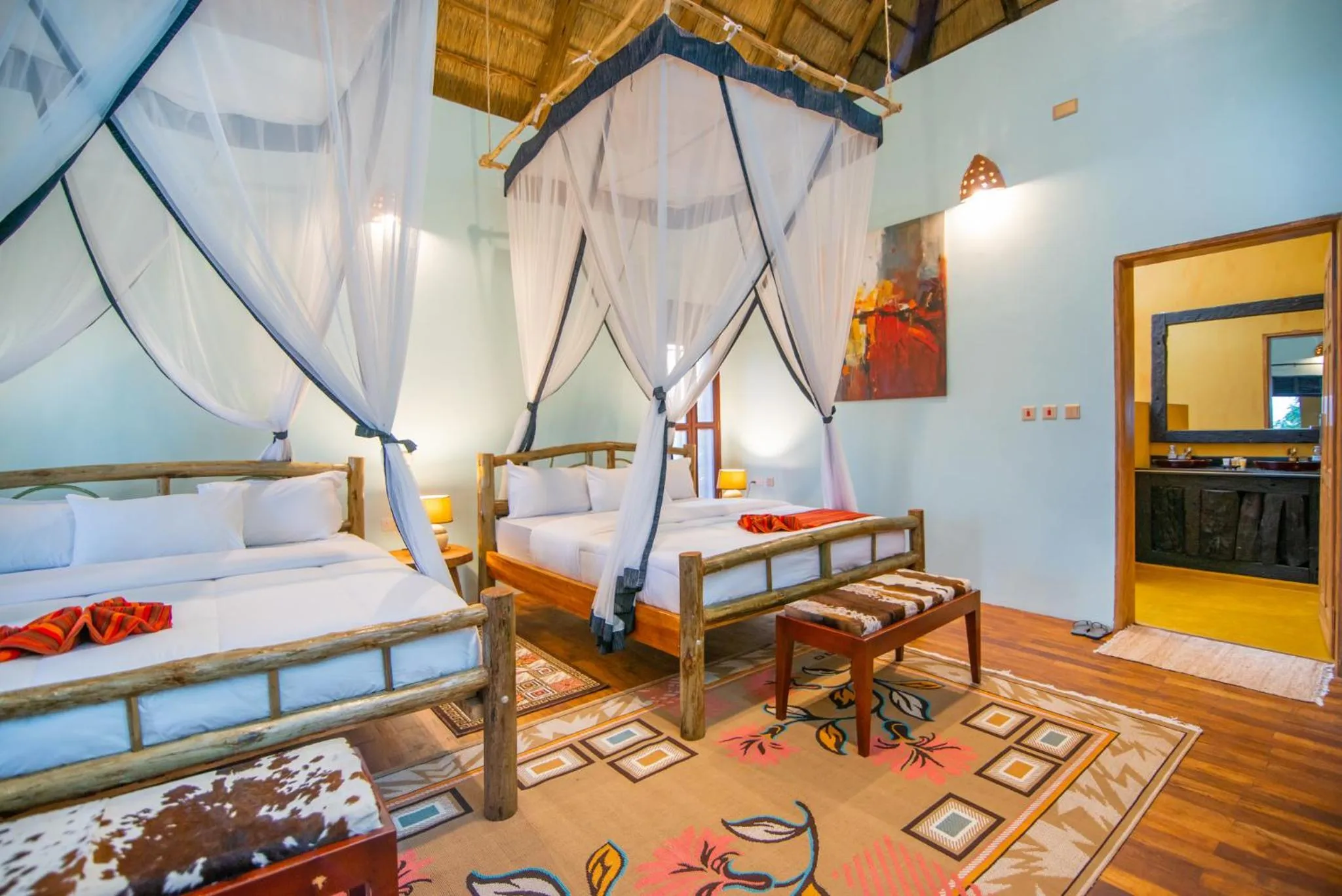 Bed in Buffalo Safari Lodge