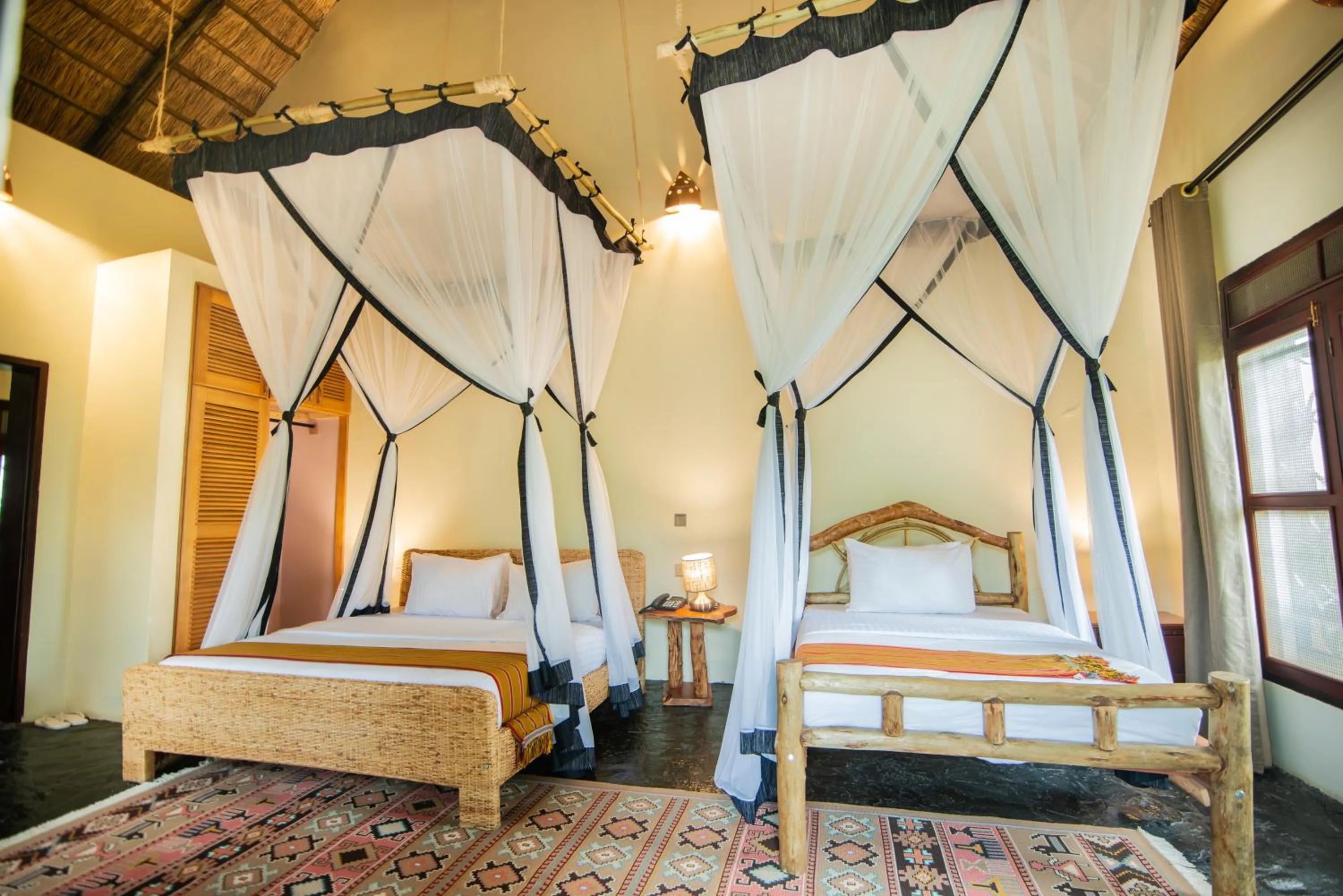 Bed in Buffalo Safari Lodge