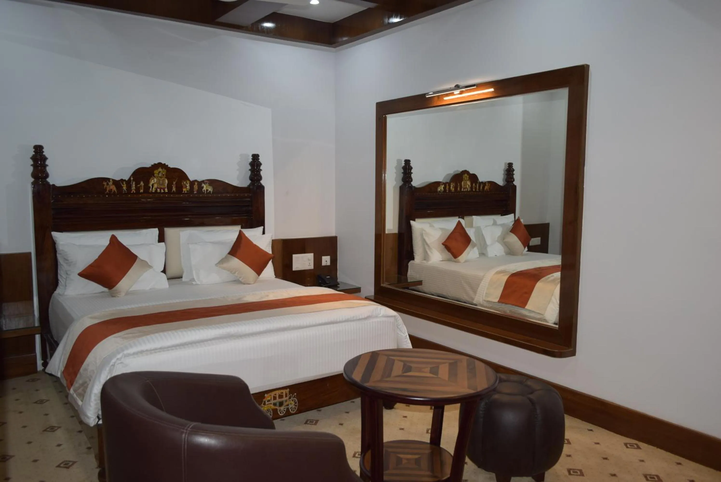 Bed in Hotel Lok Sagar Mysore