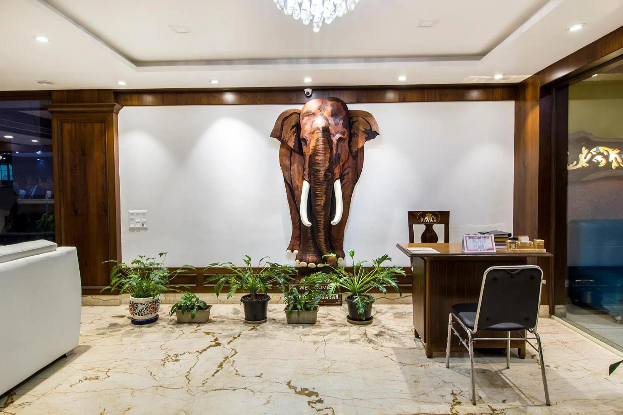 Seating area in Hotel Lok Sagar Mysore