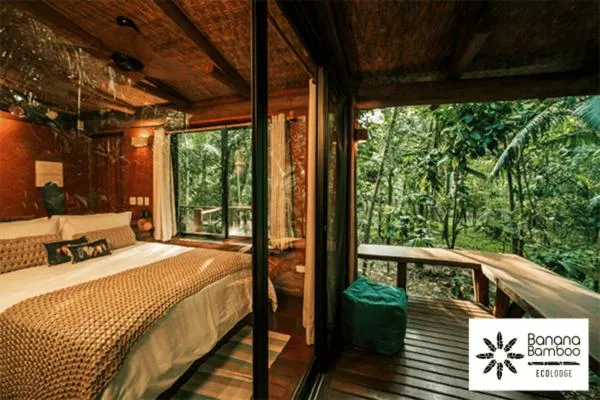 Bed in Banana Bamboo Ecolodge