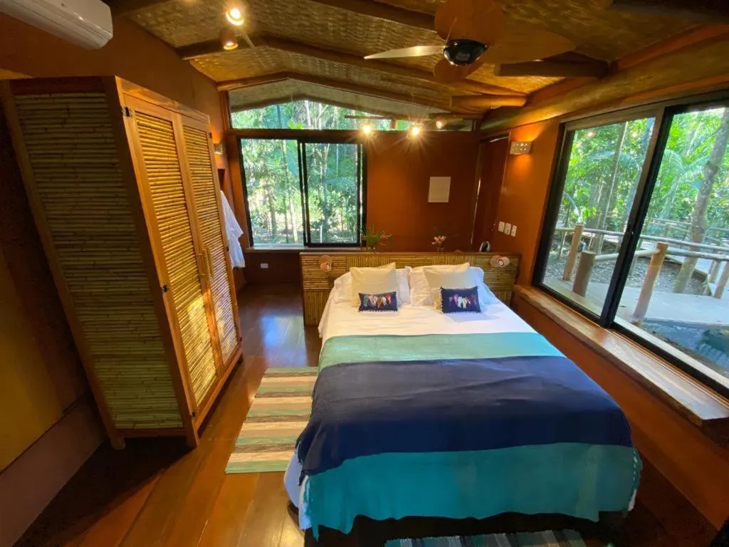 Bed in Banana Bamboo Ecolodge