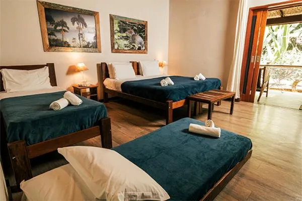 Bed in Banana Bamboo Ecolodge