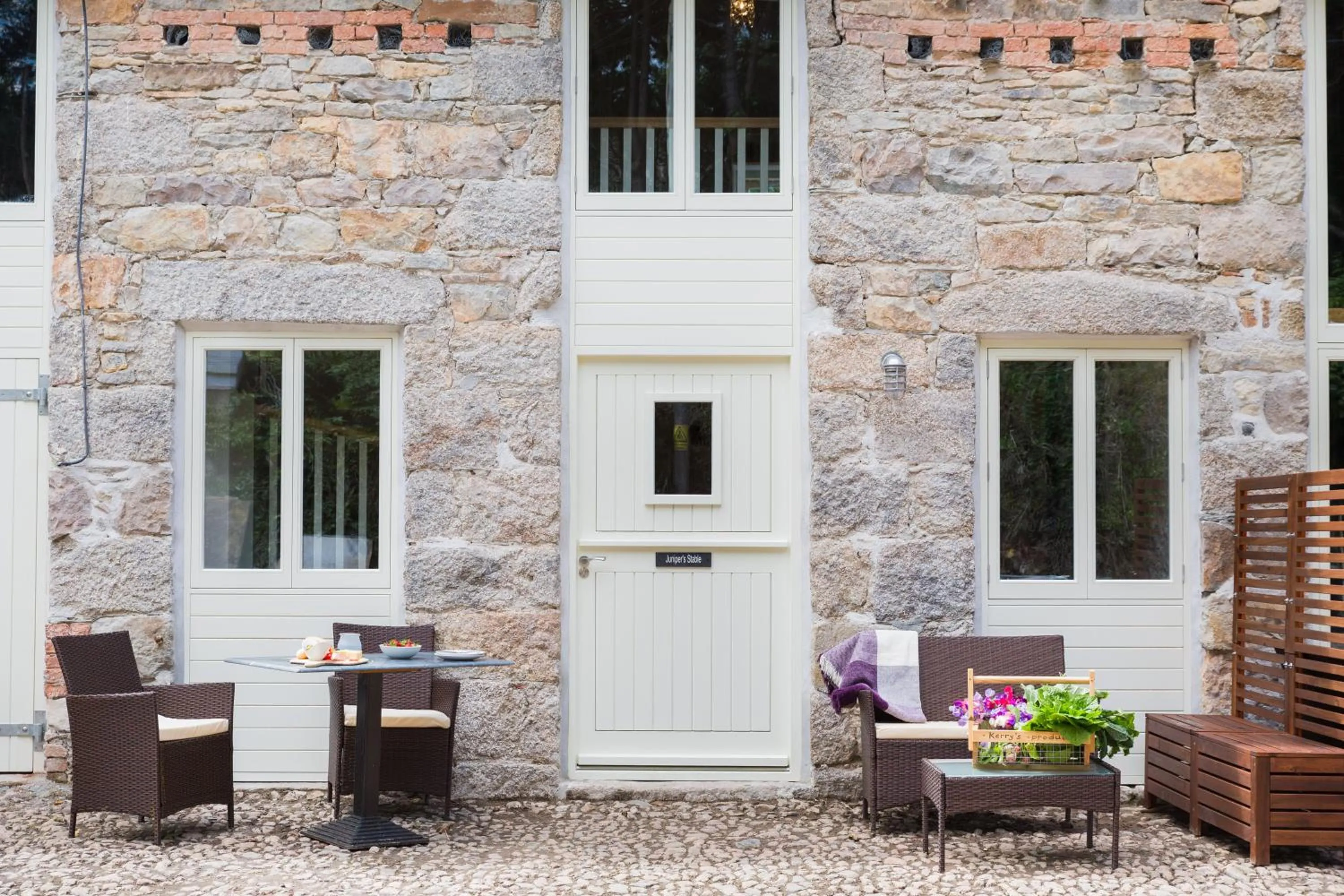 Facade/entrance in Red River Stables - Peaceful, beautiful grounds, swimming pool, central location for West Cornwall