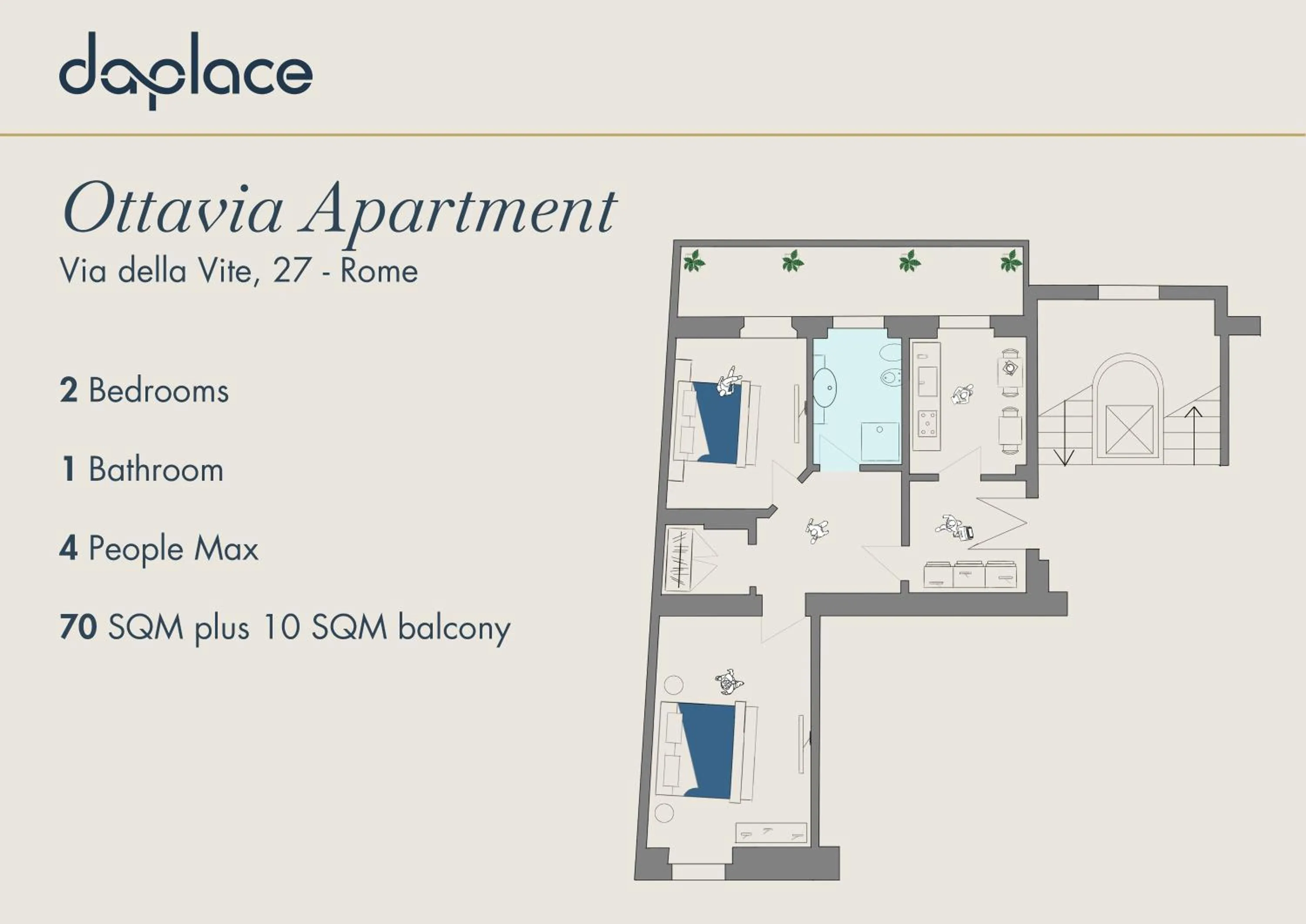 Floor plan in Daplace - Ottavia Apartment