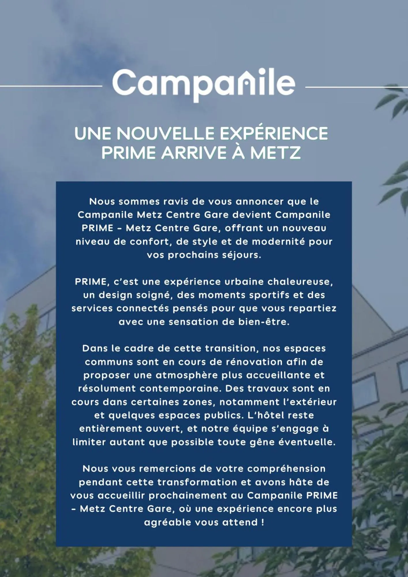 Logo/Certificate/Sign in Campanile PRIME - Metz Centre Gare