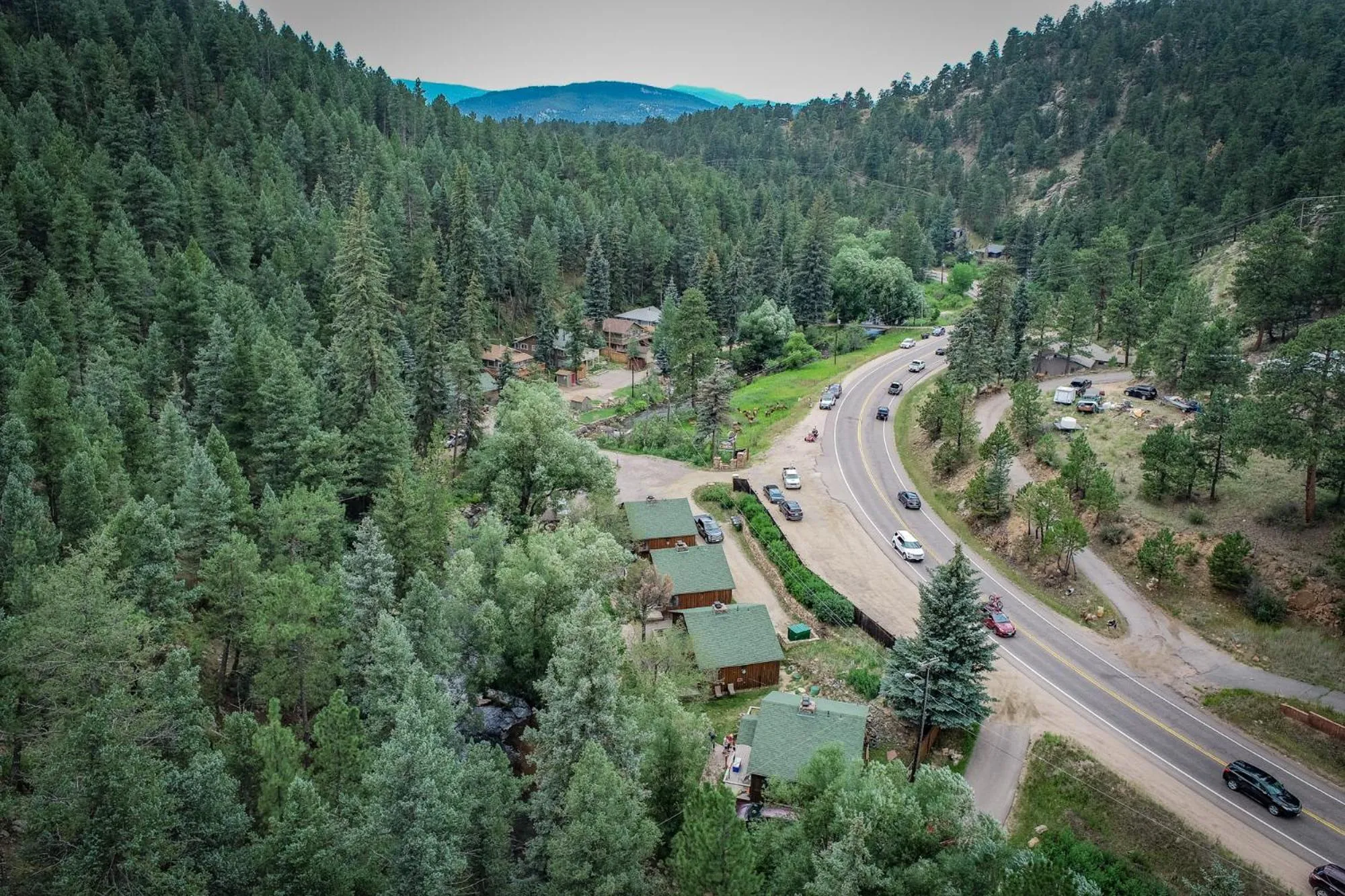 Bird's eye view in Colorado Bear Creek Cabins