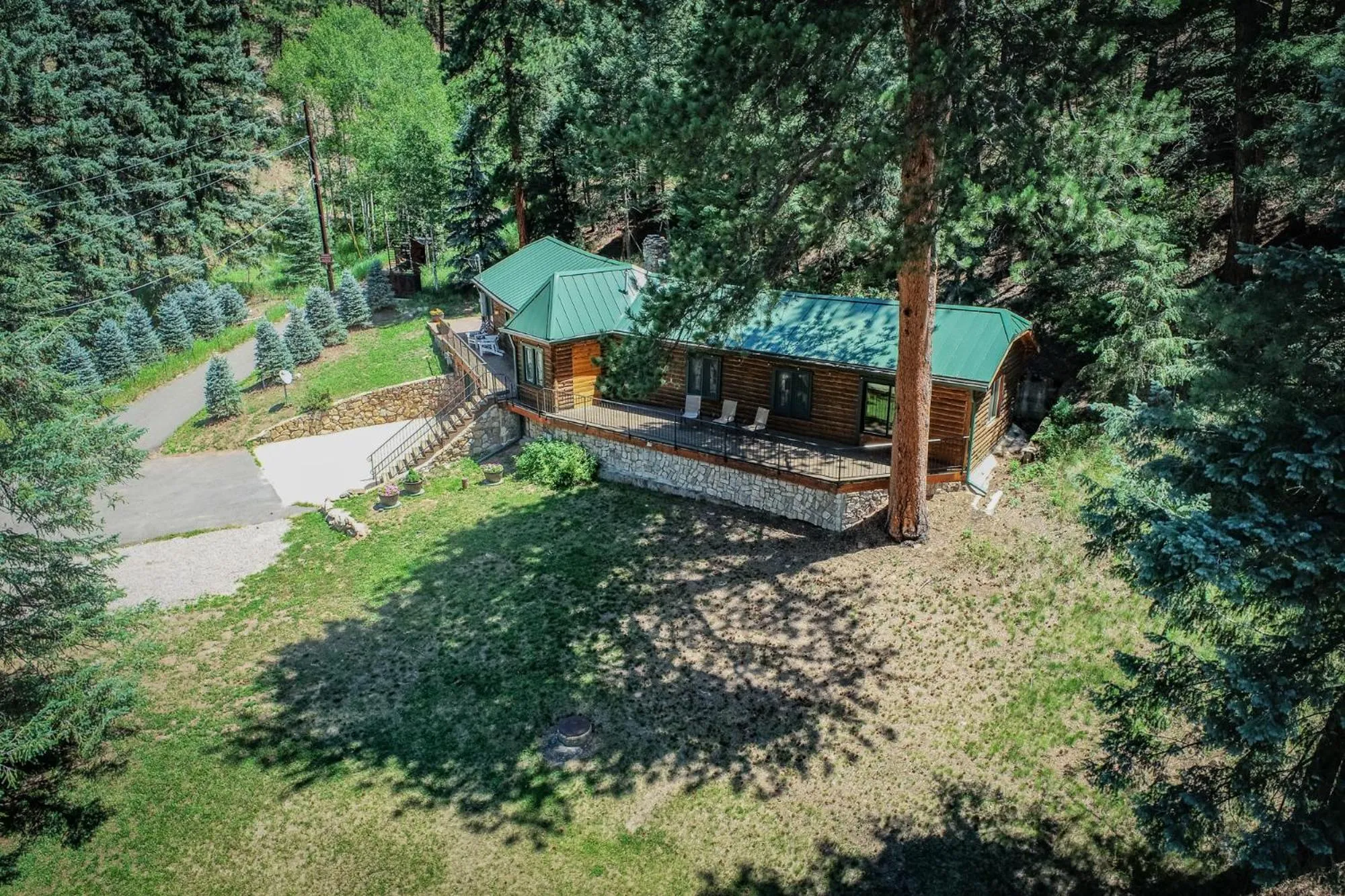 Bird's eye view in Colorado Bear Creek Cabins