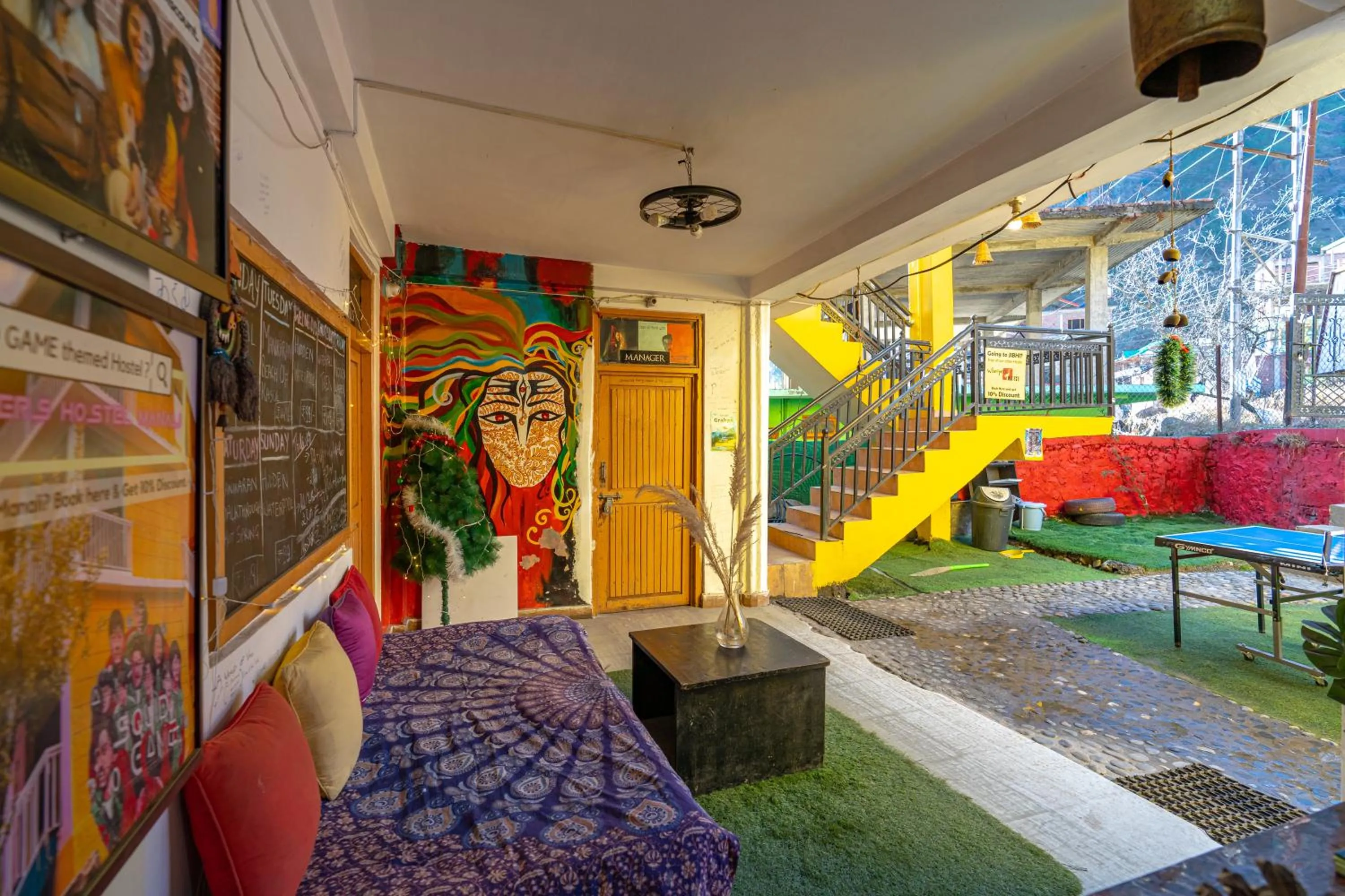 Seating area in Nomads Hostel