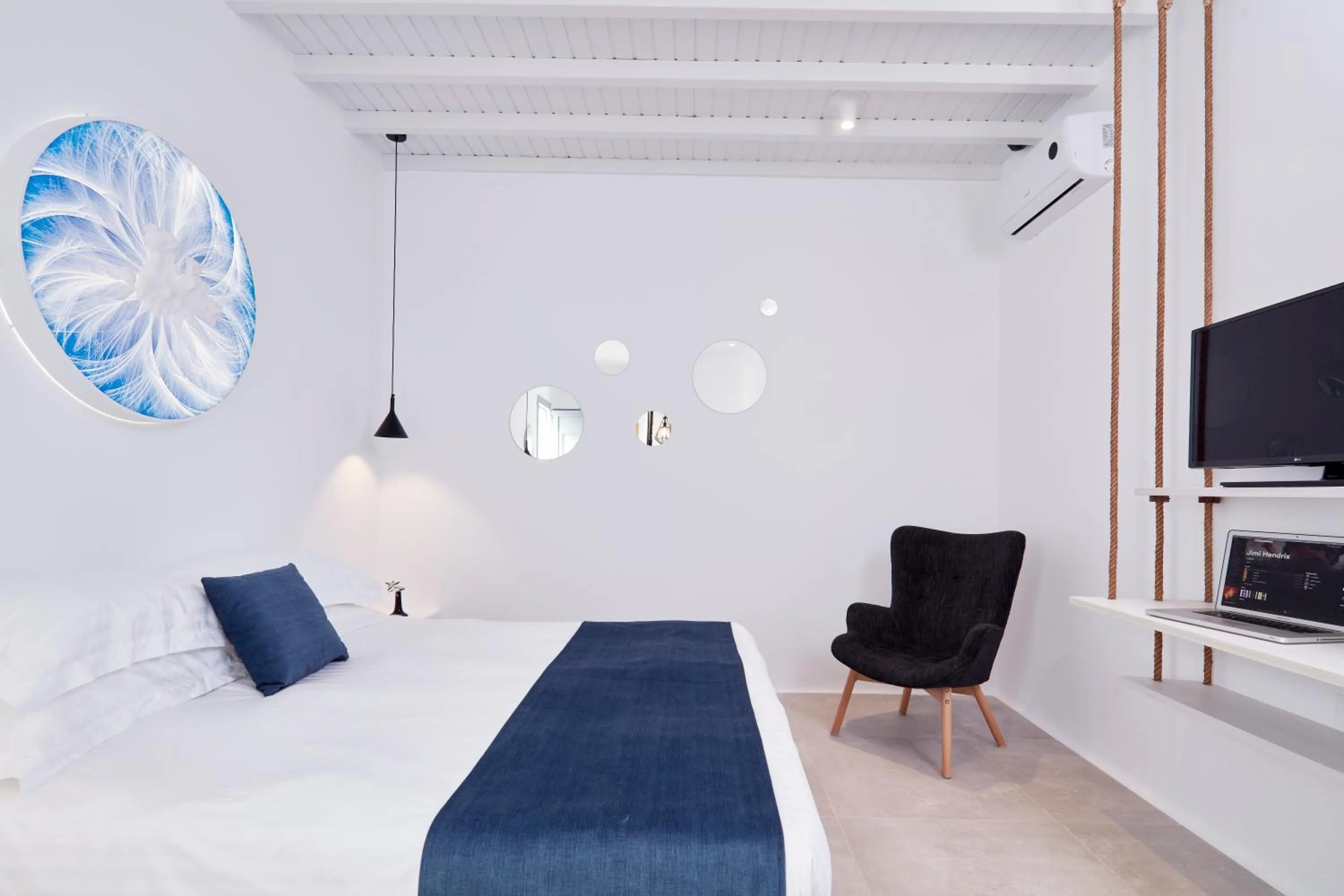 Bedroom, Bed in Absolute Mykonos Suites & More