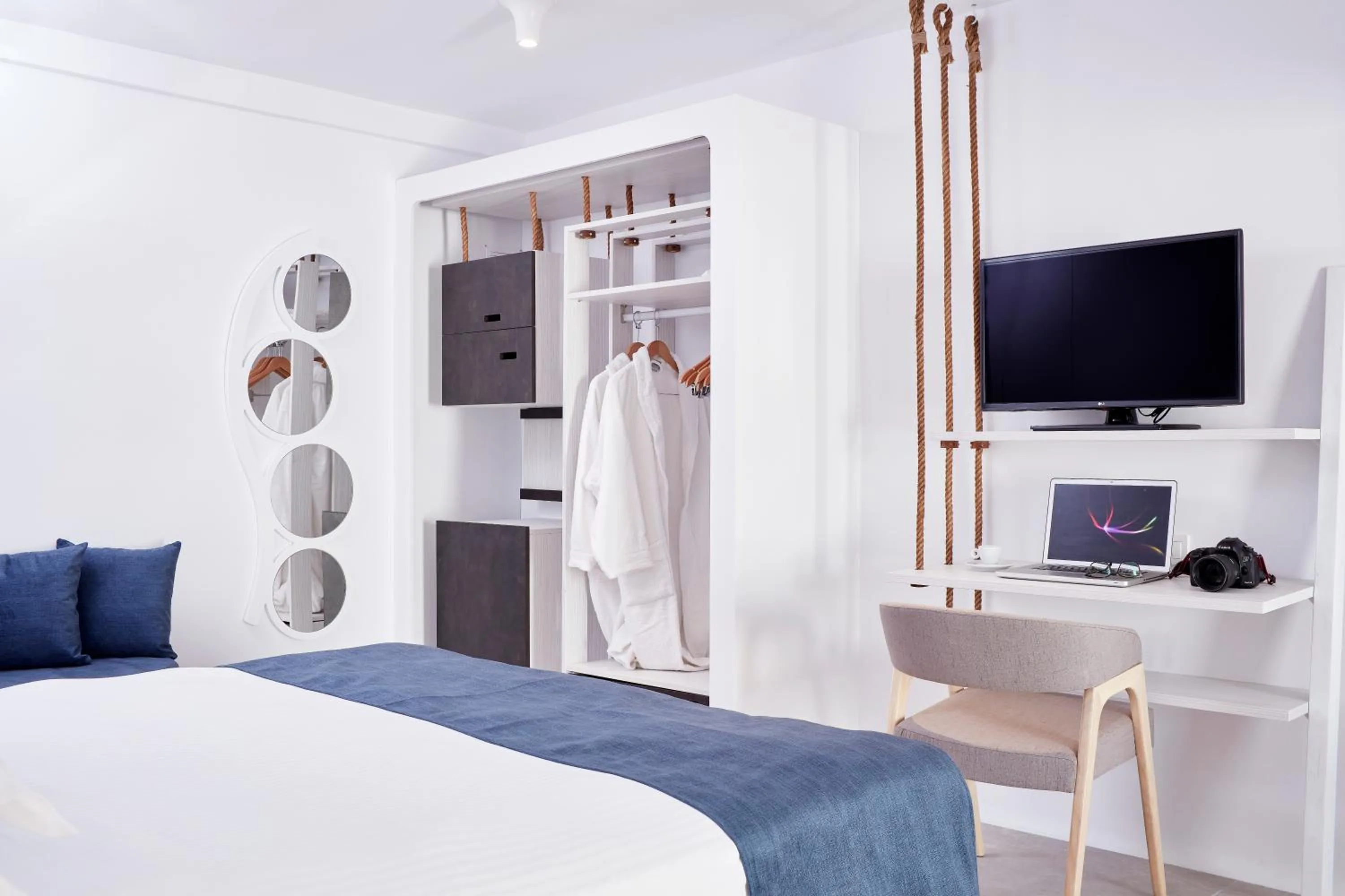TV and multimedia, Bed in Absolute Mykonos Suites & More