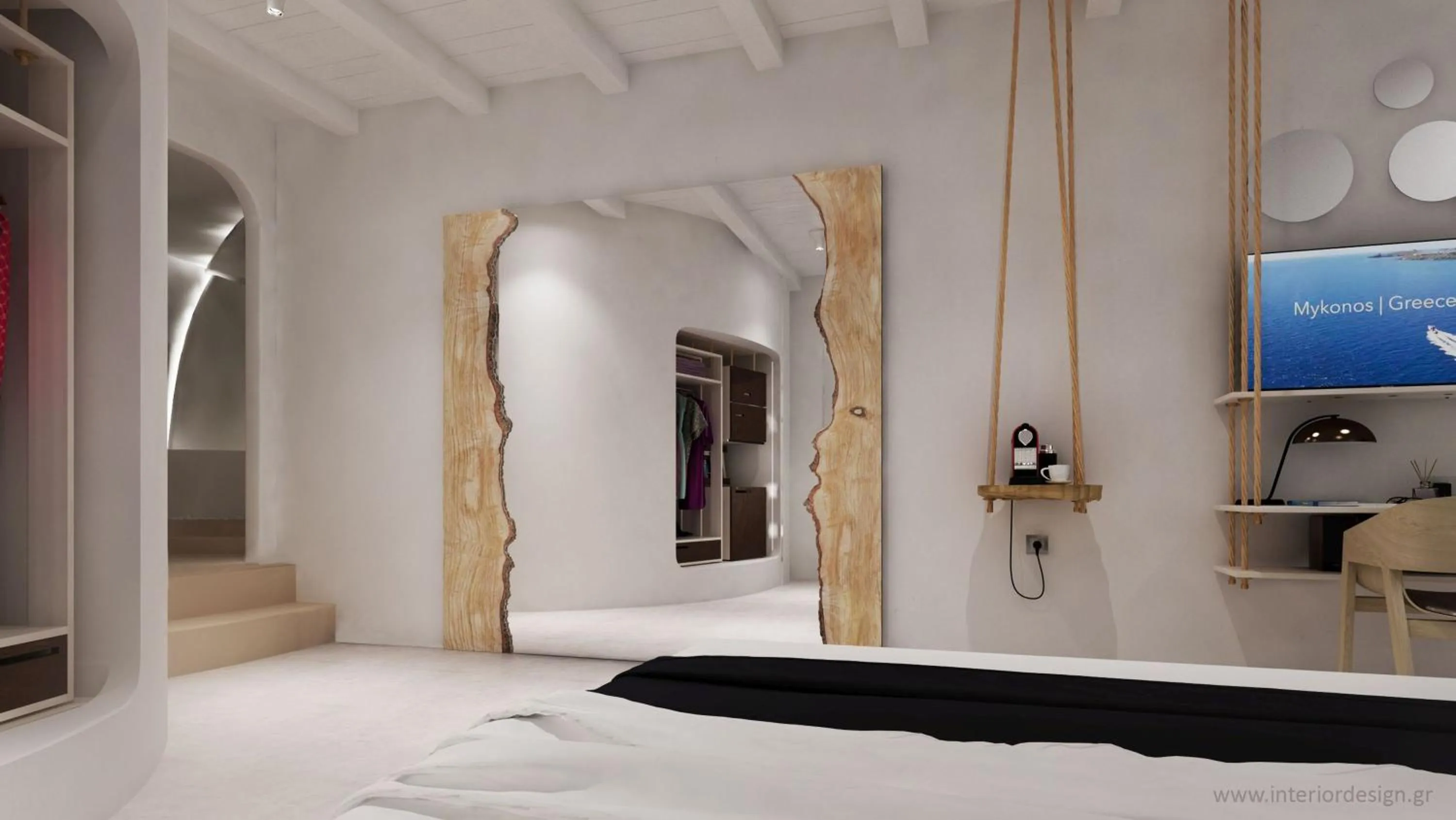 TV and multimedia, Bed in Absolute Mykonos Suites & More